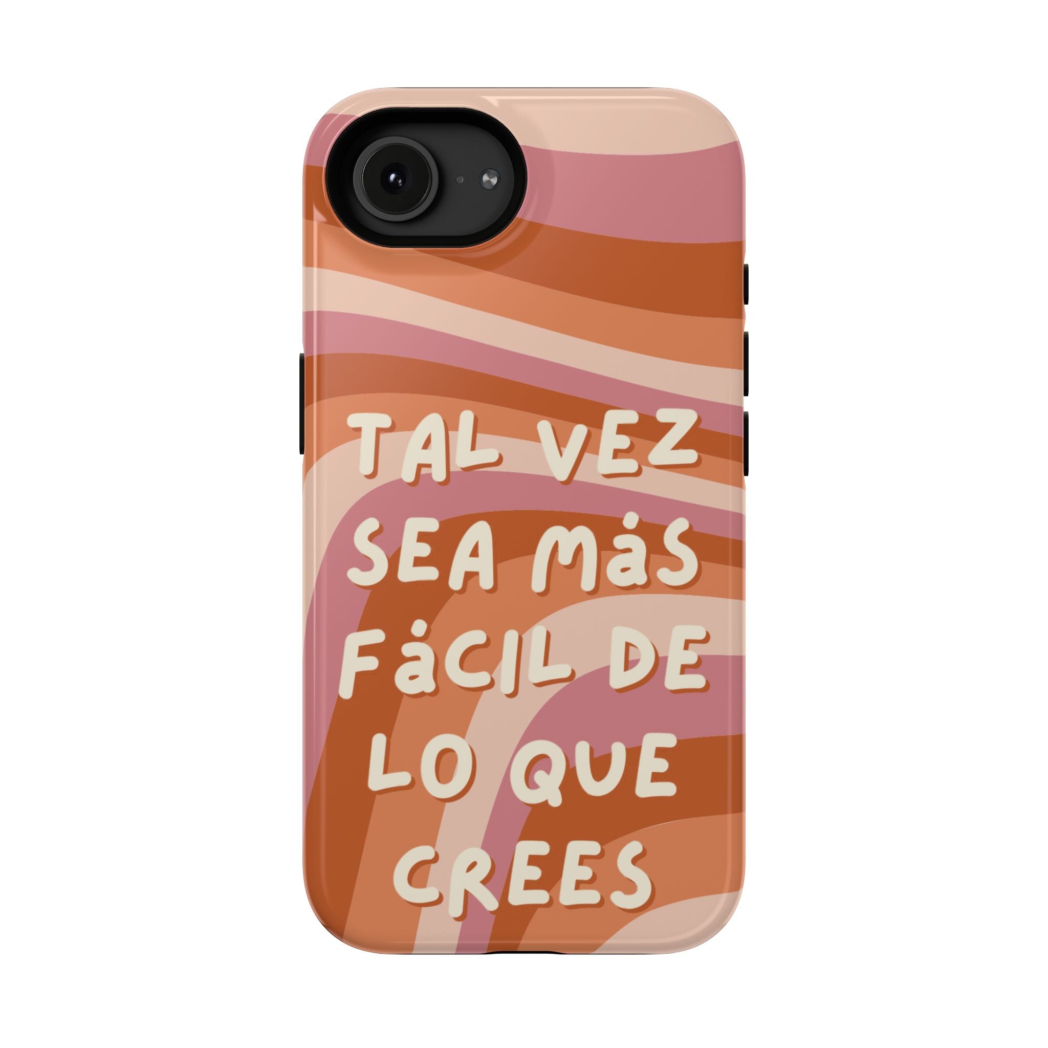 Impact-Resistant Case — "Tal vez sea más fácil de lo que crees" Retro Waves Phone Cover