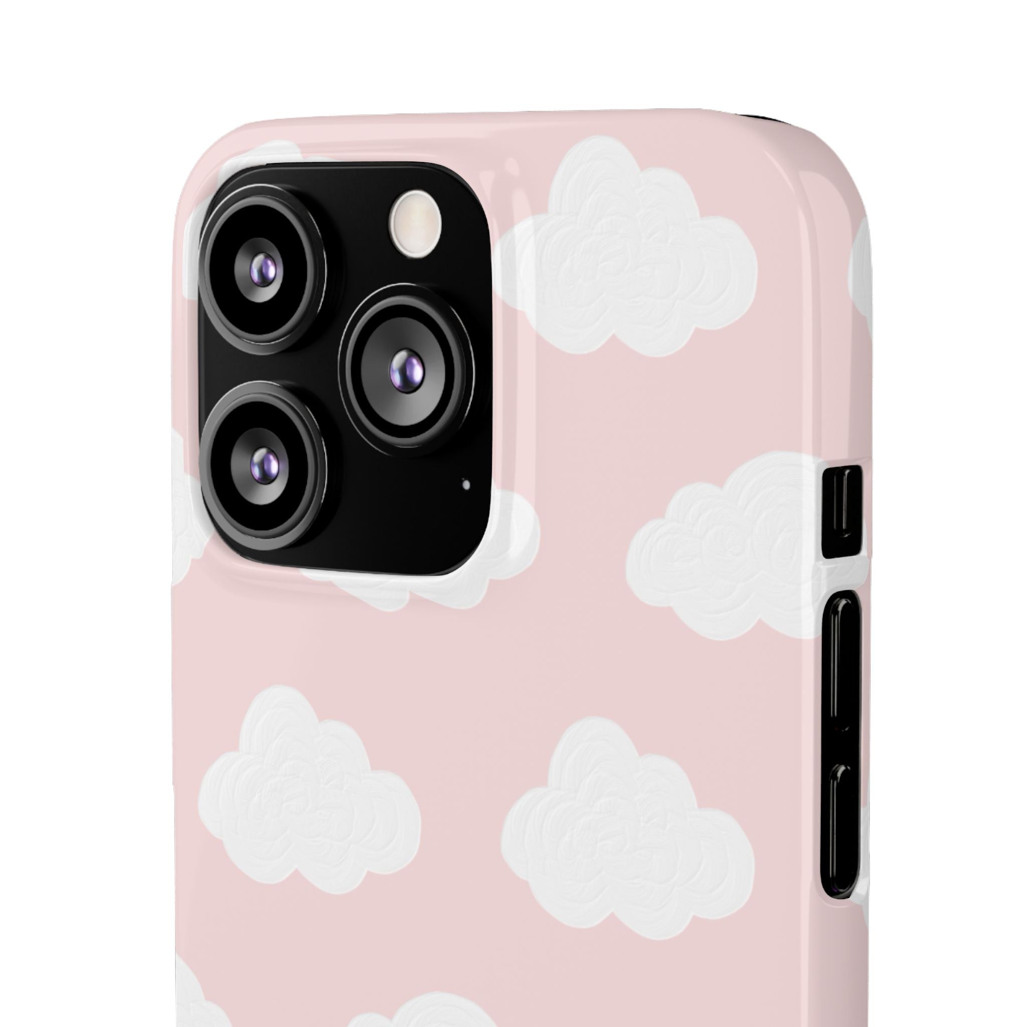 Pink Cloud Pattern Phone Case — Cute Pastel Protective Snap Case