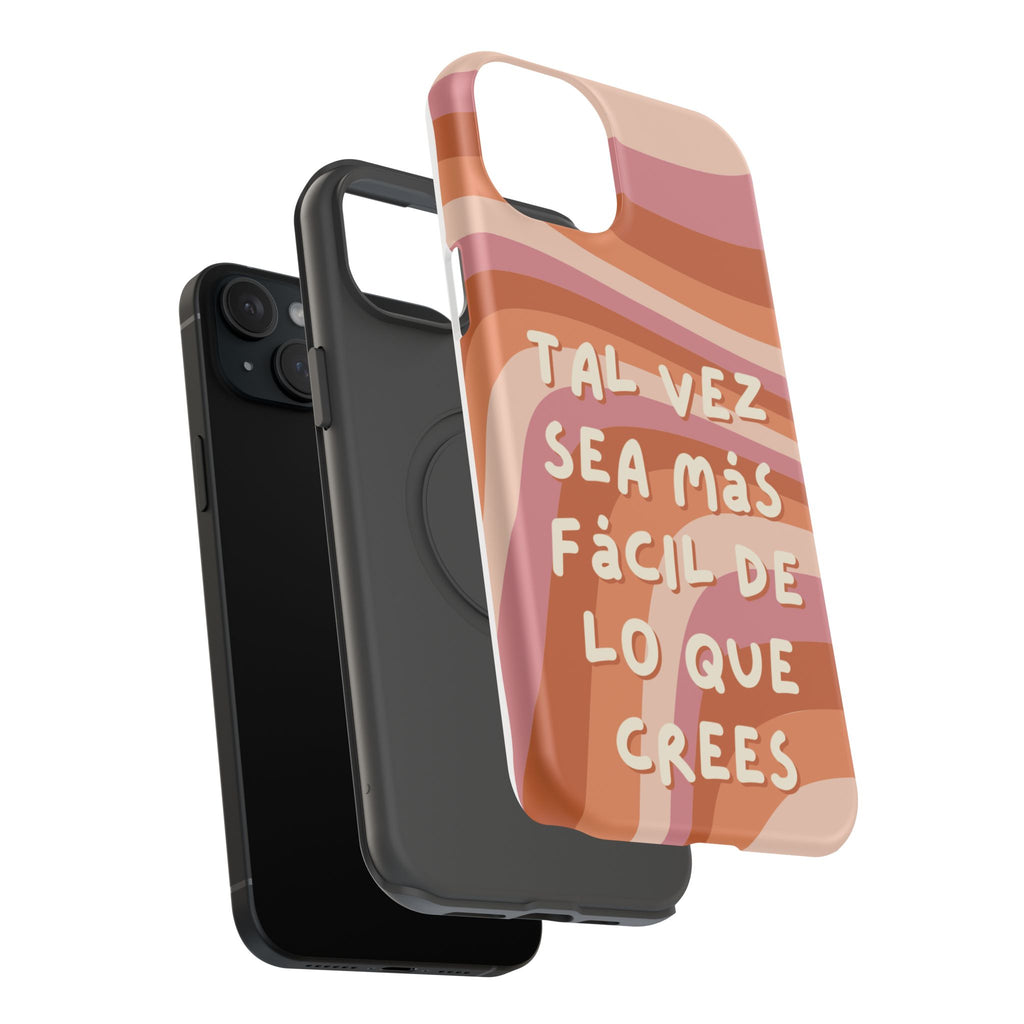 Impact-Resistant Case — "Tal vez sea más fácil de lo que crees" Retro Waves Phone Cover