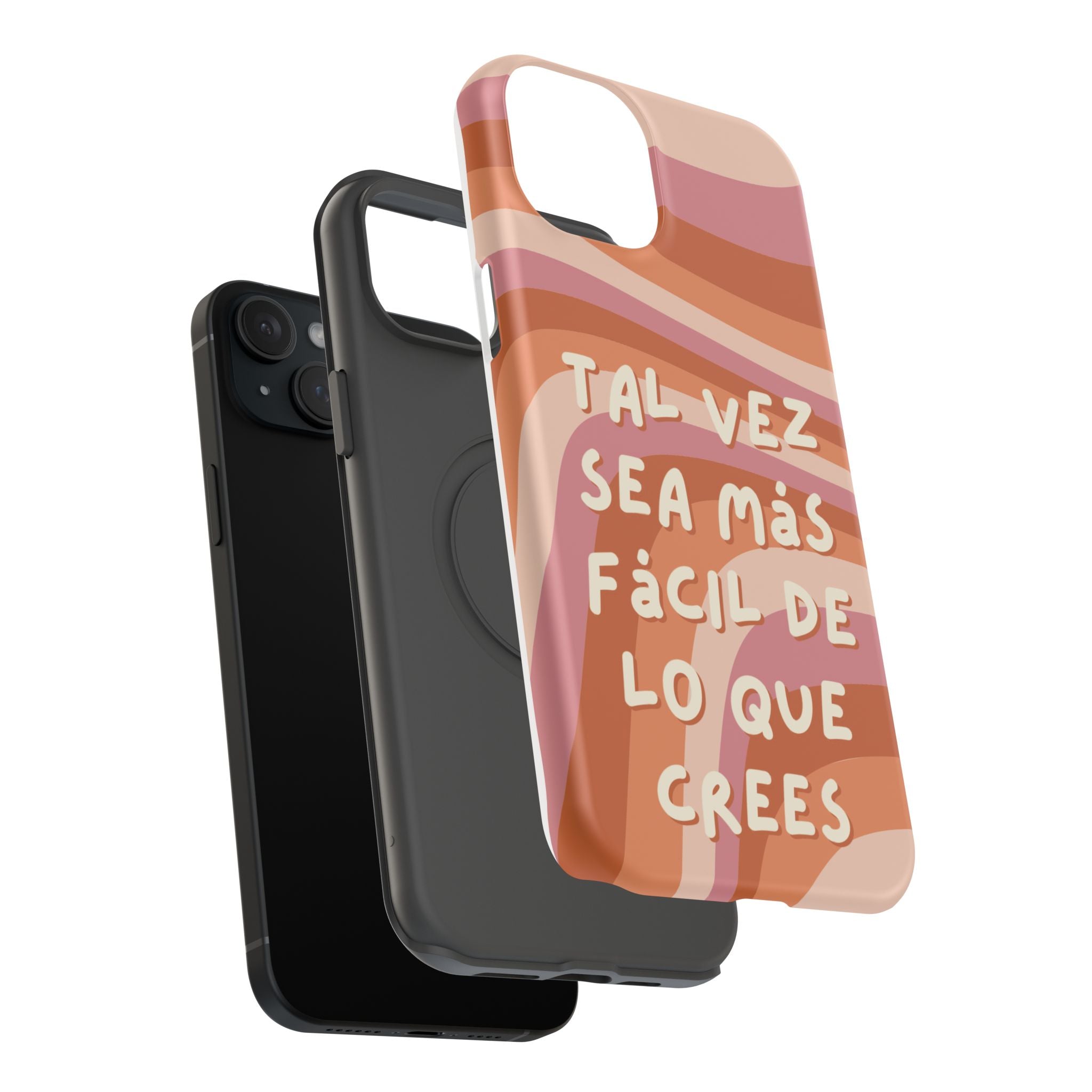 Impact-Resistant Case — "Tal vez sea más fácil de lo que crees" Retro Waves Phone Cover
