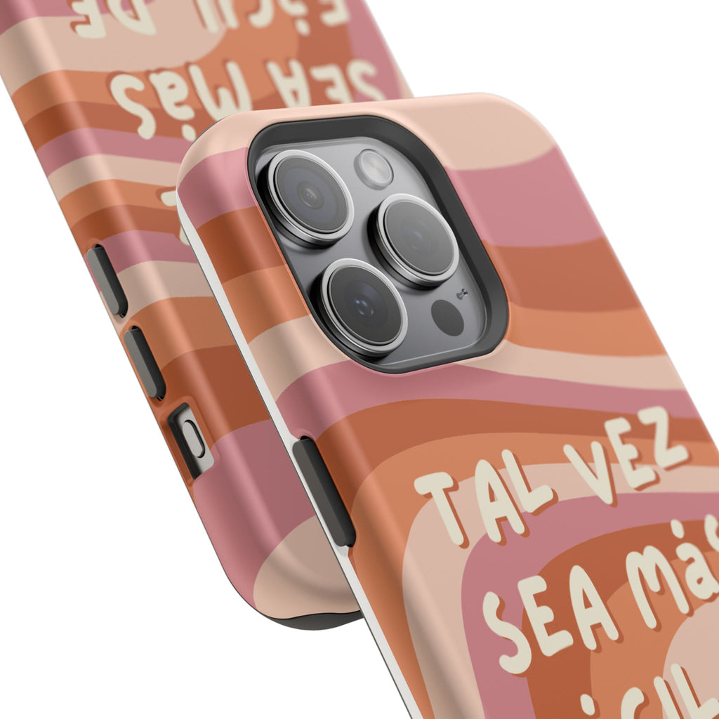 Impact-Resistant Case — "Tal vez sea más fácil de lo que crees" Retro Waves Phone Cover