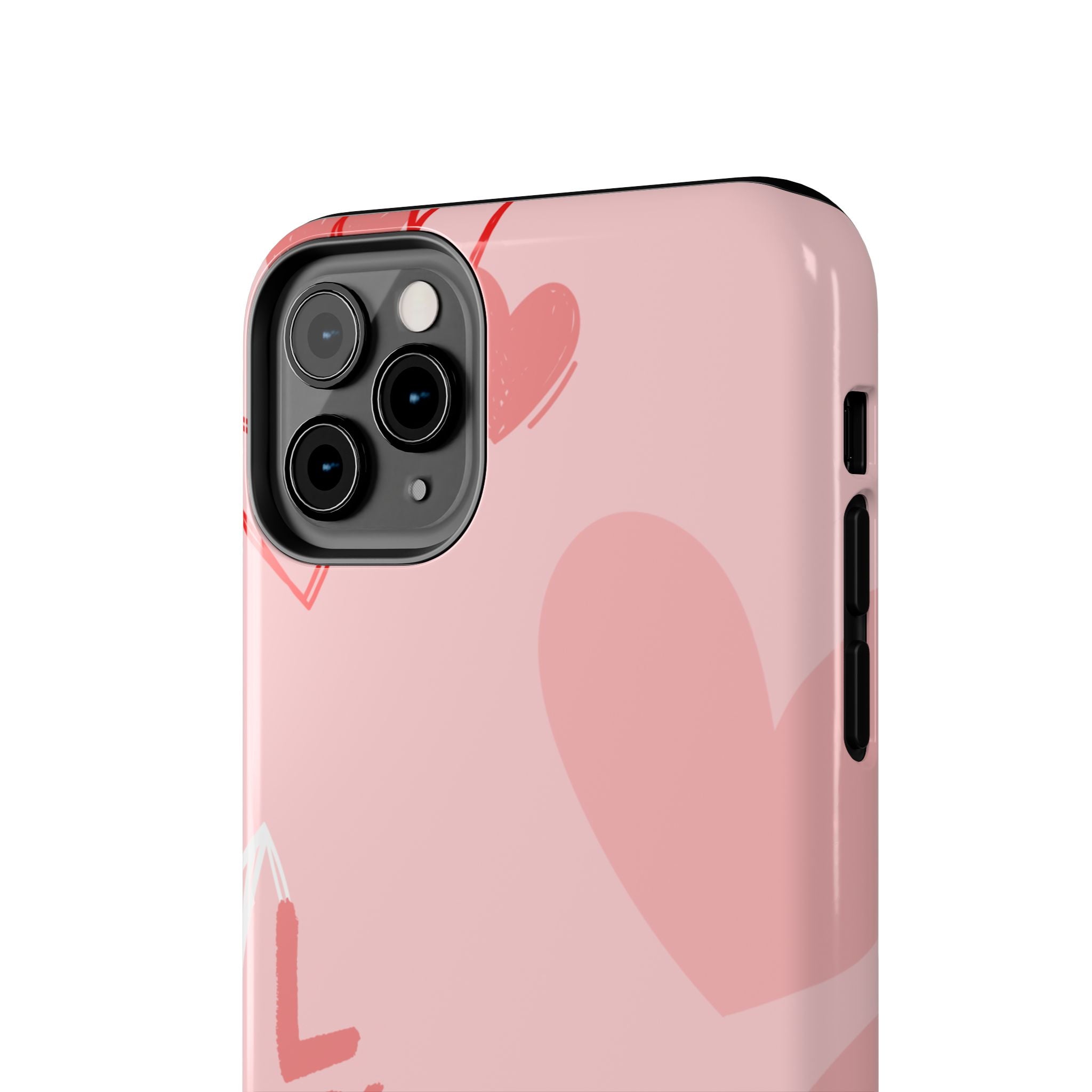 Pink Heart 'LOVE' Tough Phone Case — Protective Romantic Phone Cover