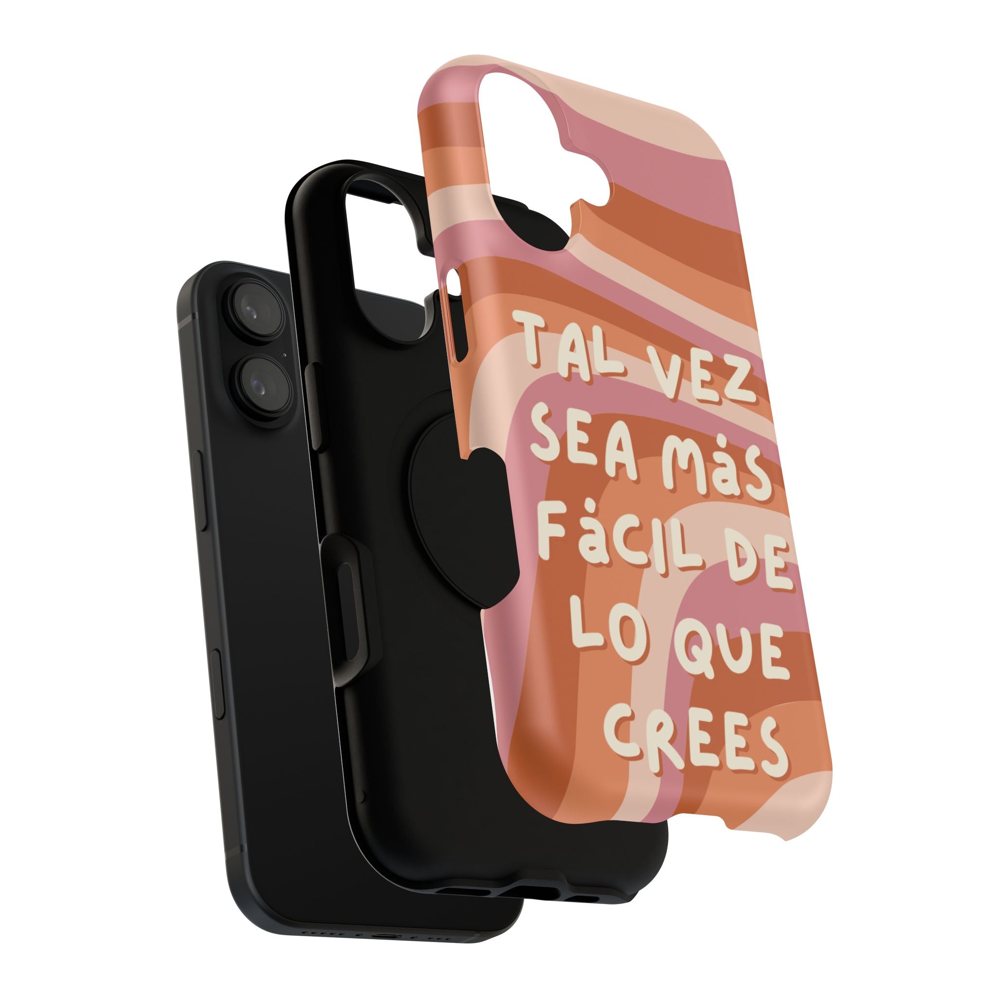 Impact-Resistant Case — "Tal vez sea más fácil de lo que crees" Retro Waves Phone Cover