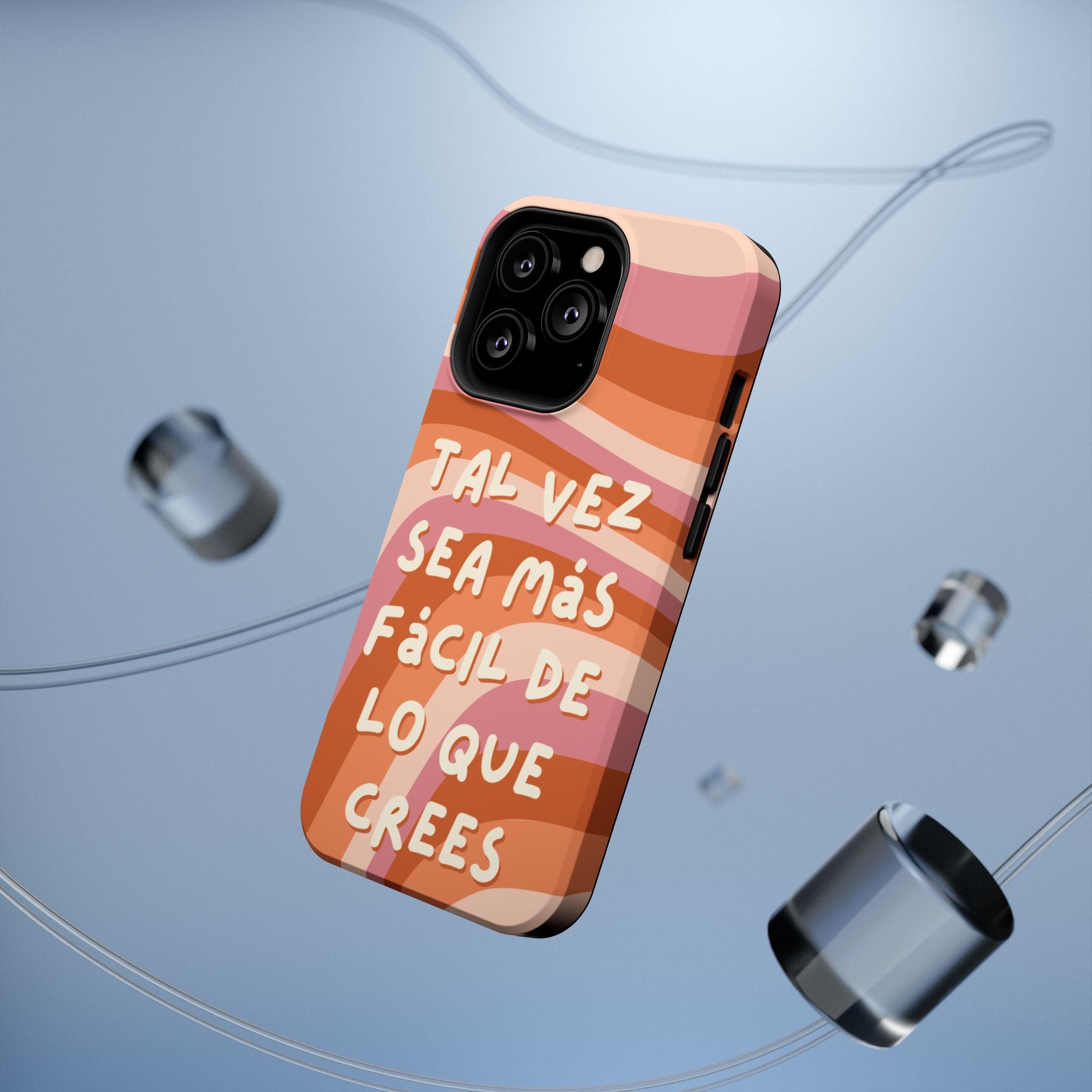 Impact-Resistant Case — "Tal vez sea más fácil de lo que crees" Retro Waves Phone Cover