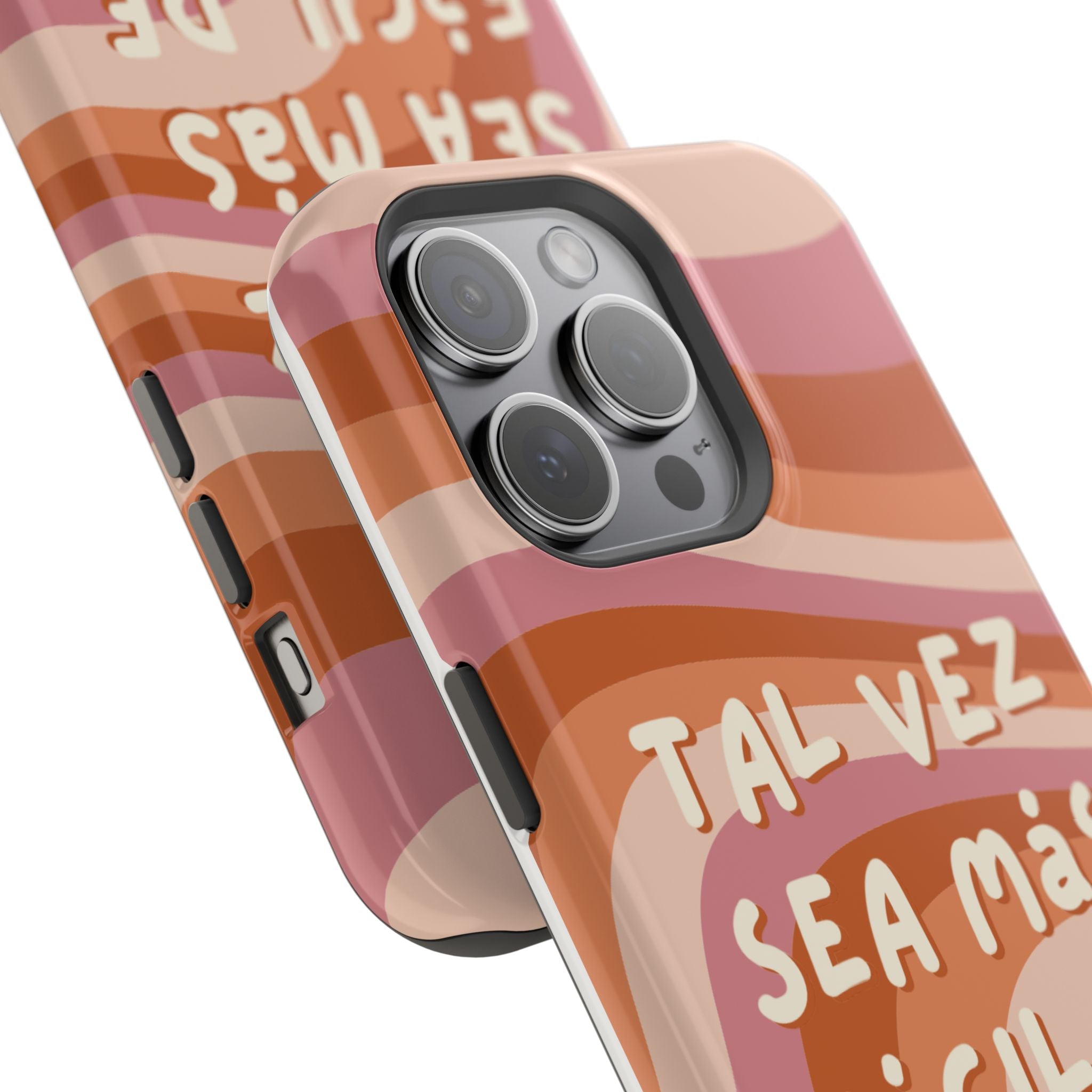 Impact-Resistant Case — "Tal vez sea más fácil de lo que crees" Retro Waves Phone Cover