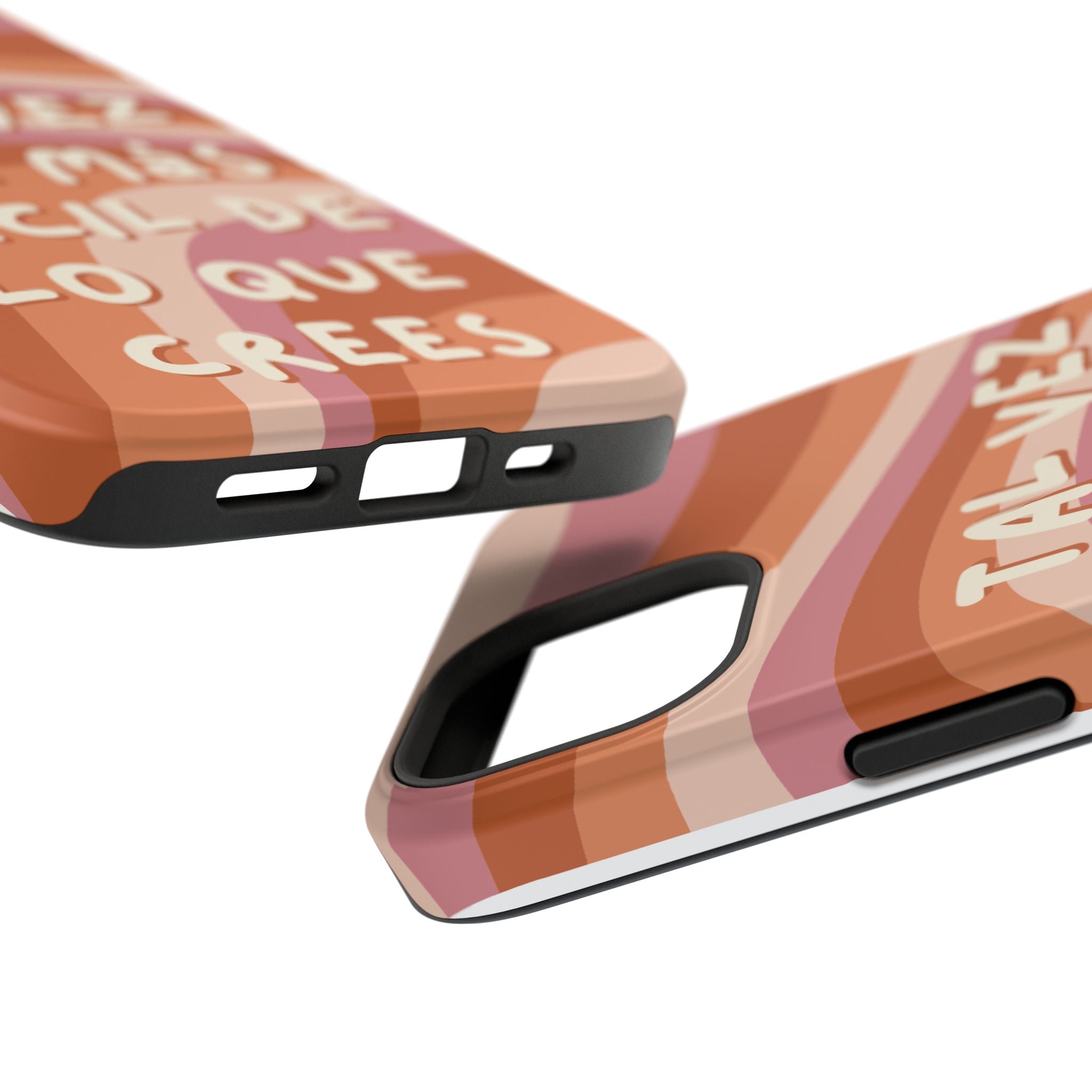 Impact-Resistant Case — "Tal vez sea más fácil de lo que crees" Retro Waves Phone Cover
