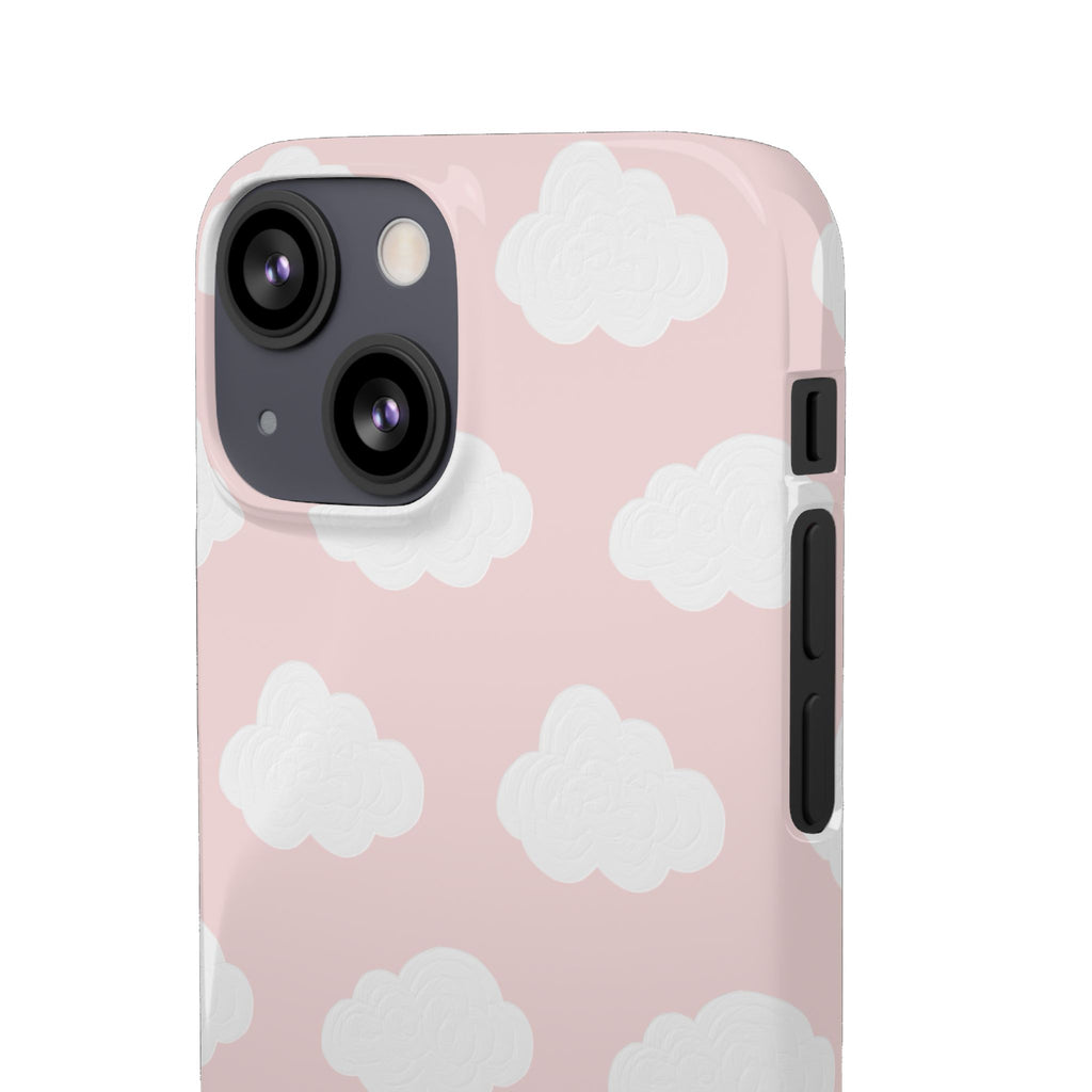 Pink Cloud Pattern Phone Case — Cute Pastel Protective Snap Case