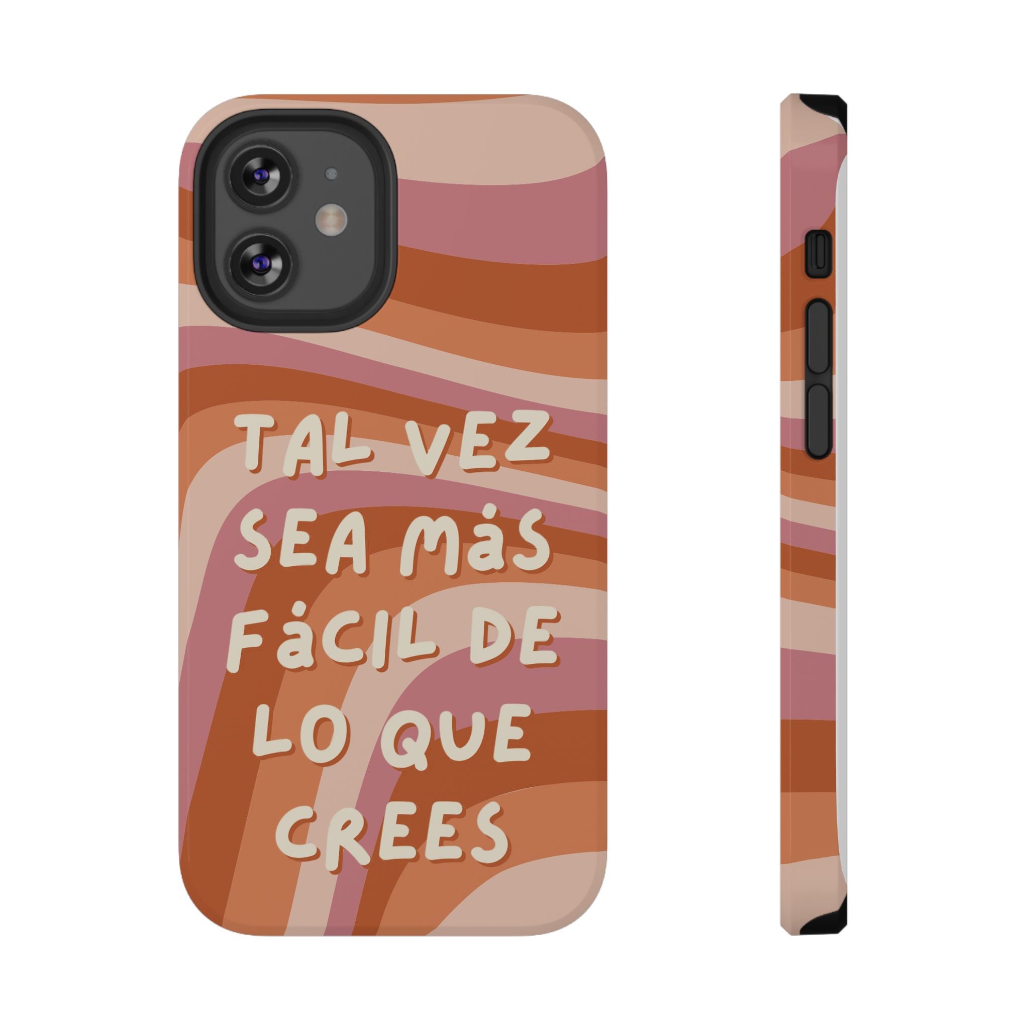 Impact-Resistant Case — "Tal vez sea más fácil de lo que crees" Retro Waves Phone Cover
