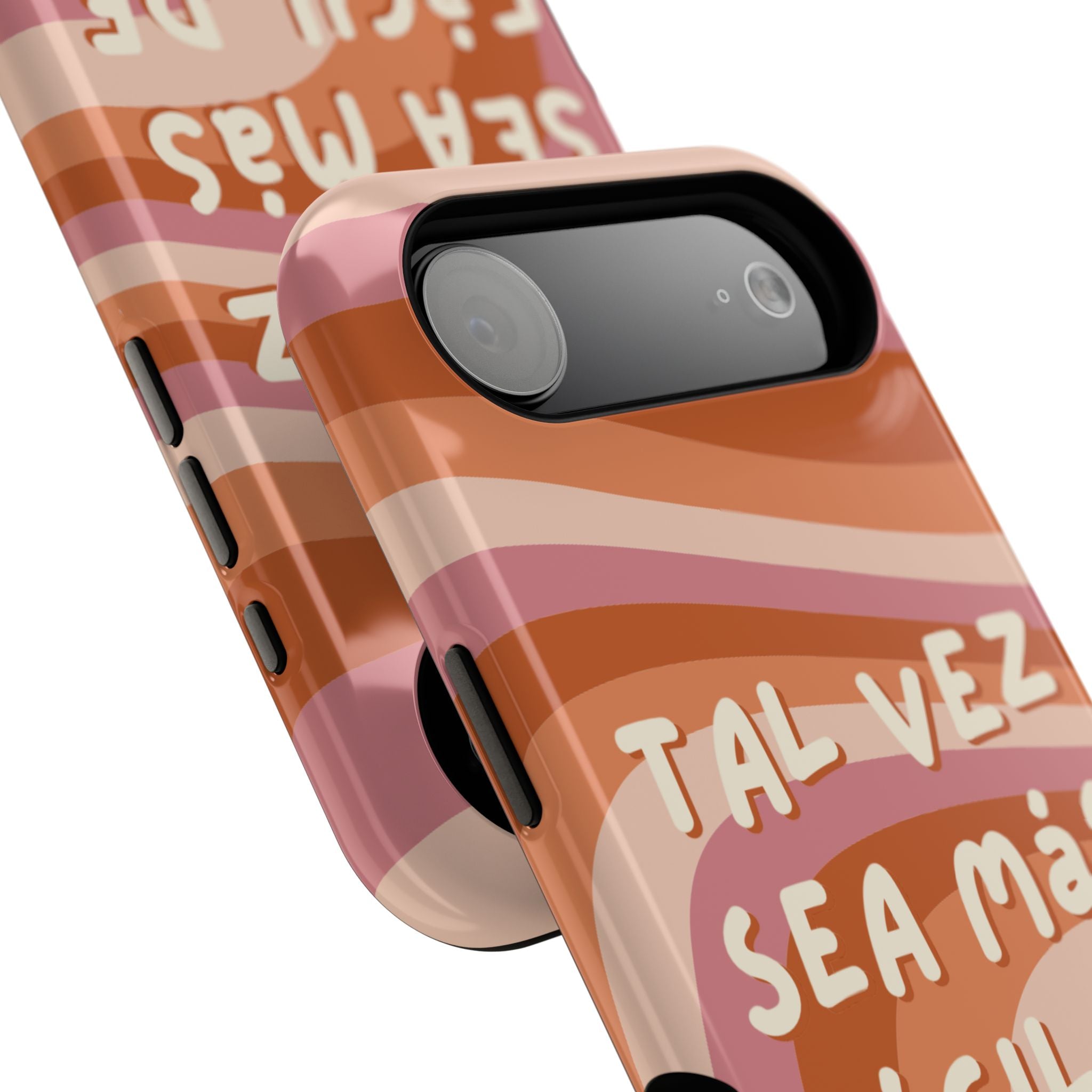 Impact-Resistant Case — "Tal vez sea más fácil de lo que crees" Retro Waves Phone Cover