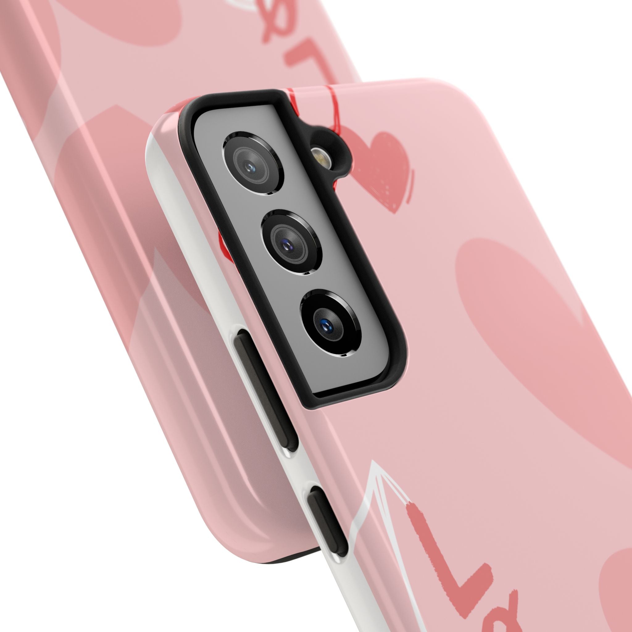 Pink Heart 'LOVE' Tough Phone Case — Protective Romantic Phone Cover