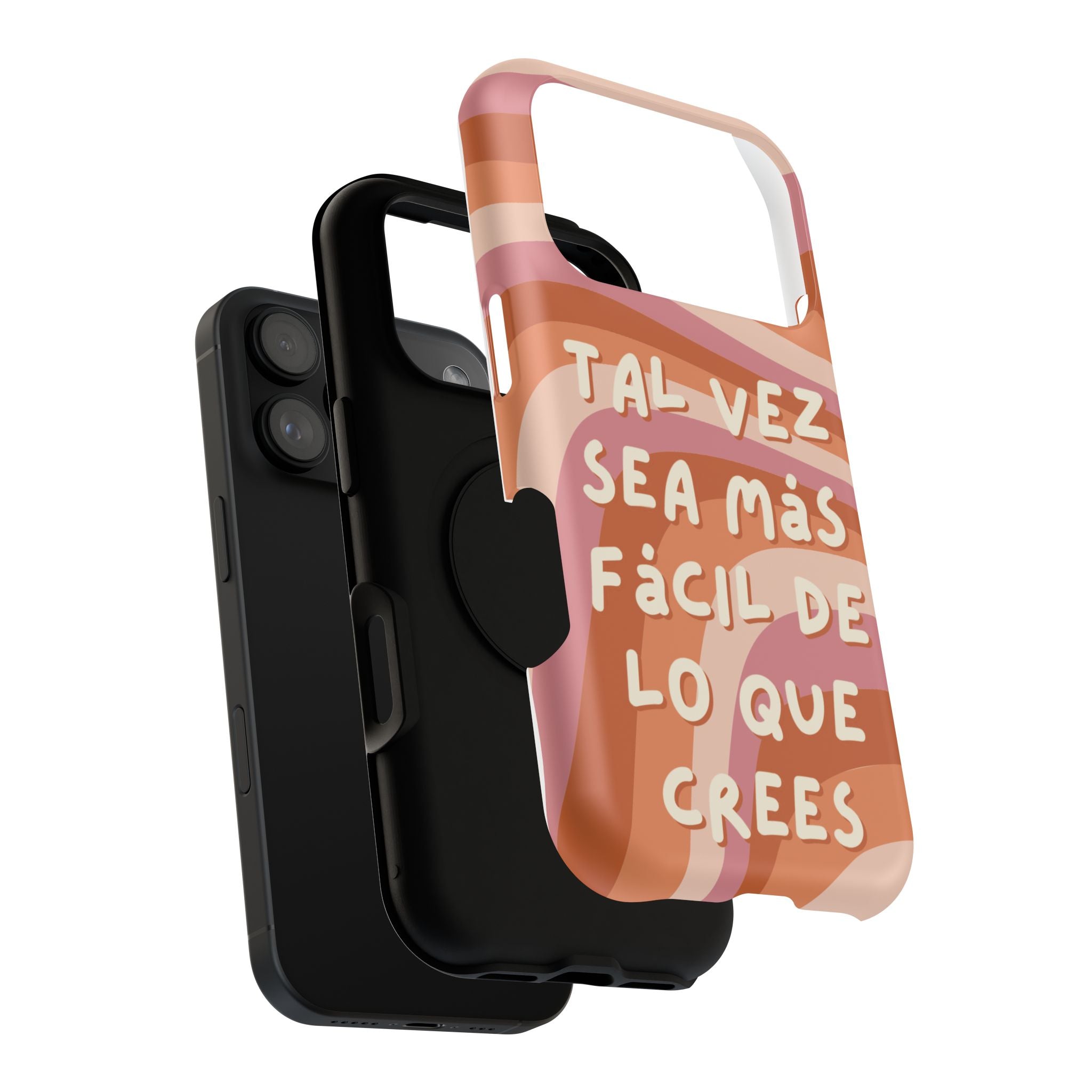 Impact-Resistant Case — "Tal vez sea más fácil de lo que crees" Retro Waves Phone Cover