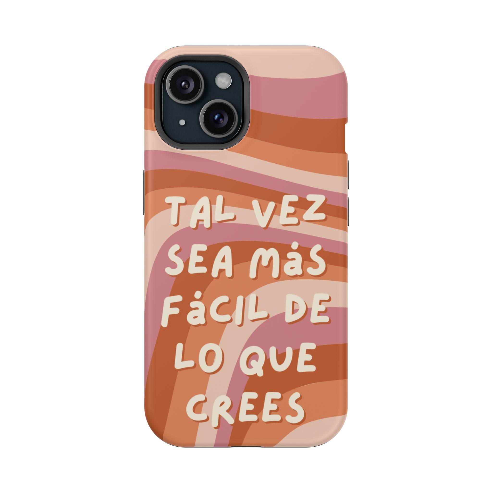 Impact-Resistant Case — "Tal vez sea más fácil de lo que crees" Retro Waves Phone Cover