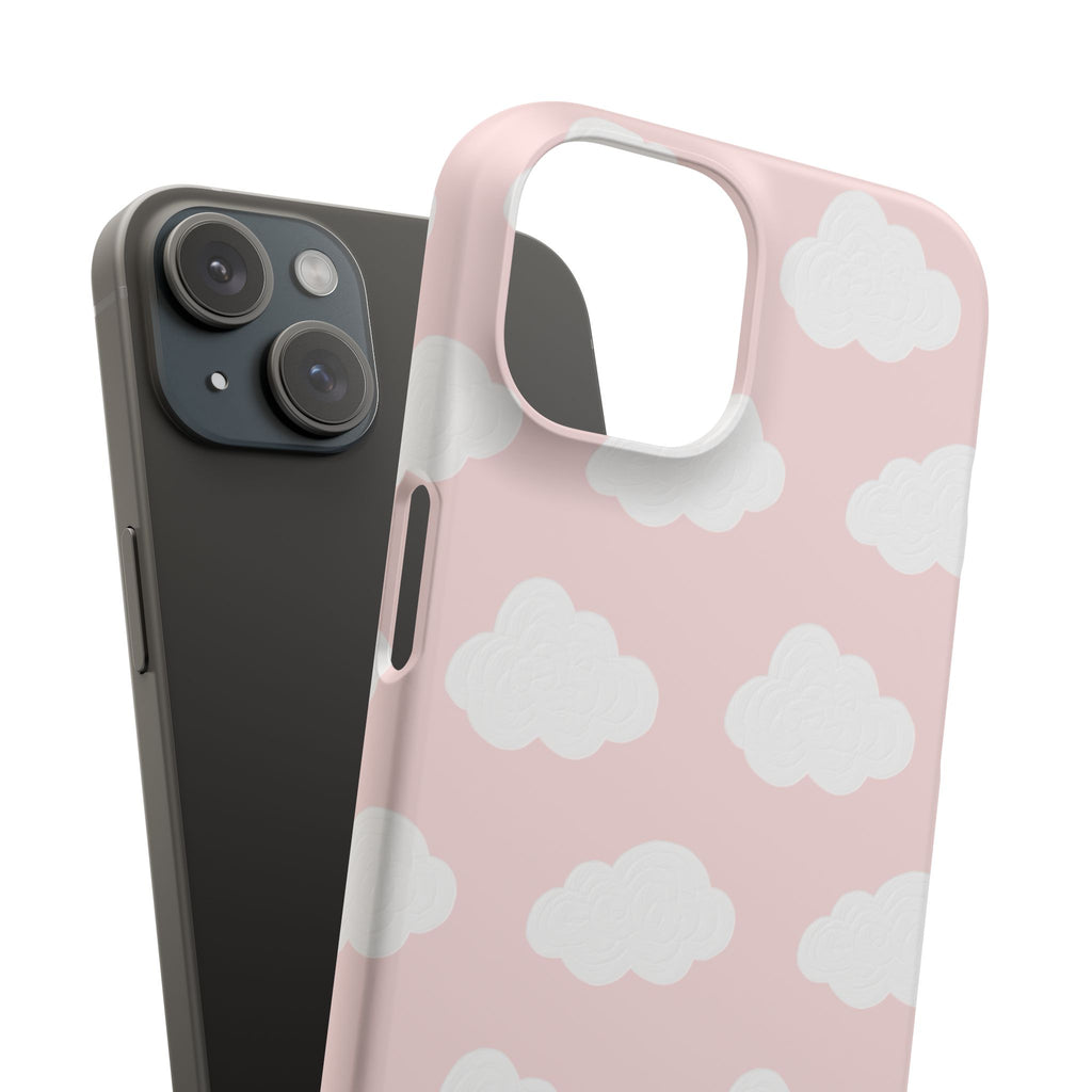 Pink Cloud Pattern Phone Case — Cute Pastel Protective Snap Case