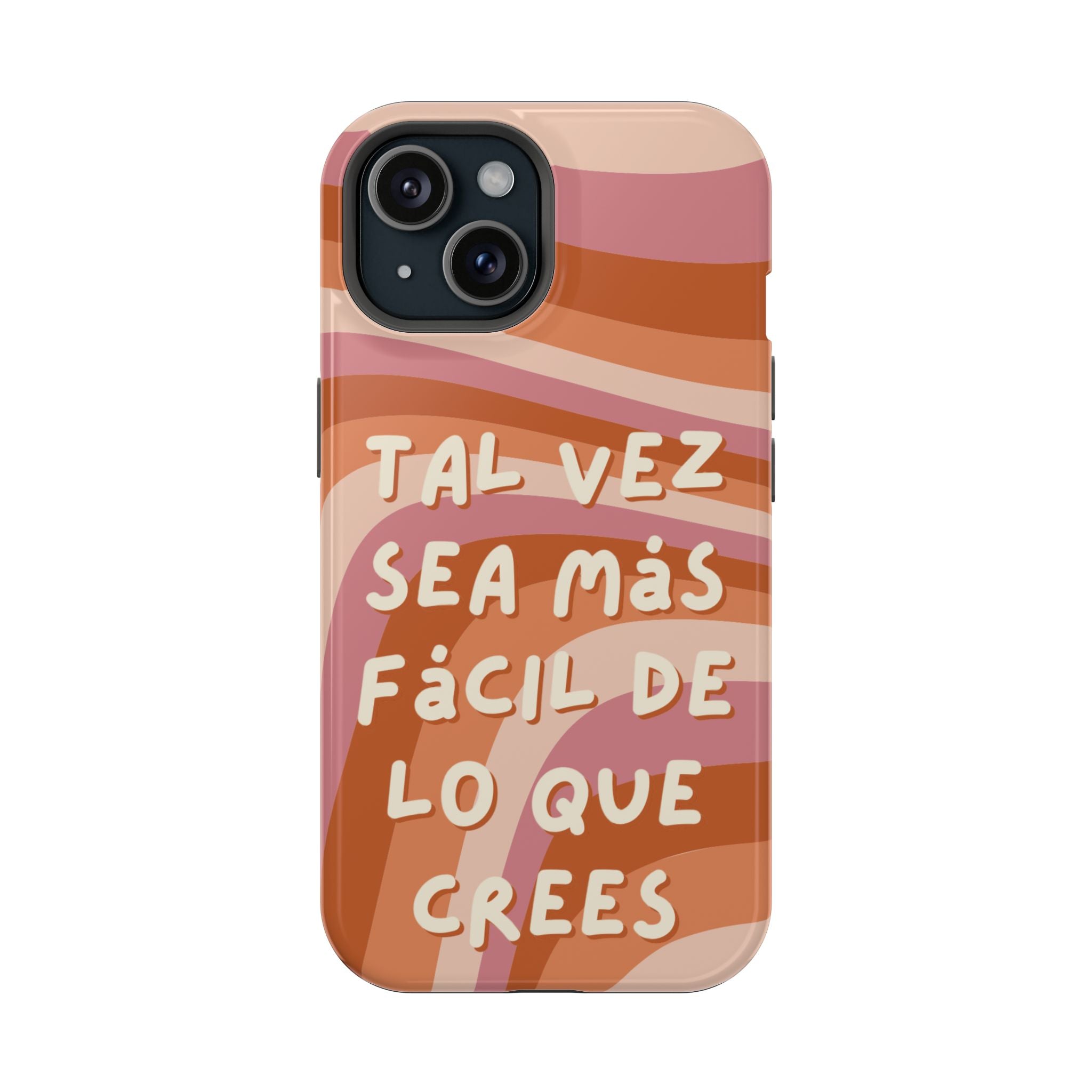 Impact-Resistant Case — "Tal vez sea más fácil de lo que crees" Retro Waves Phone Cover