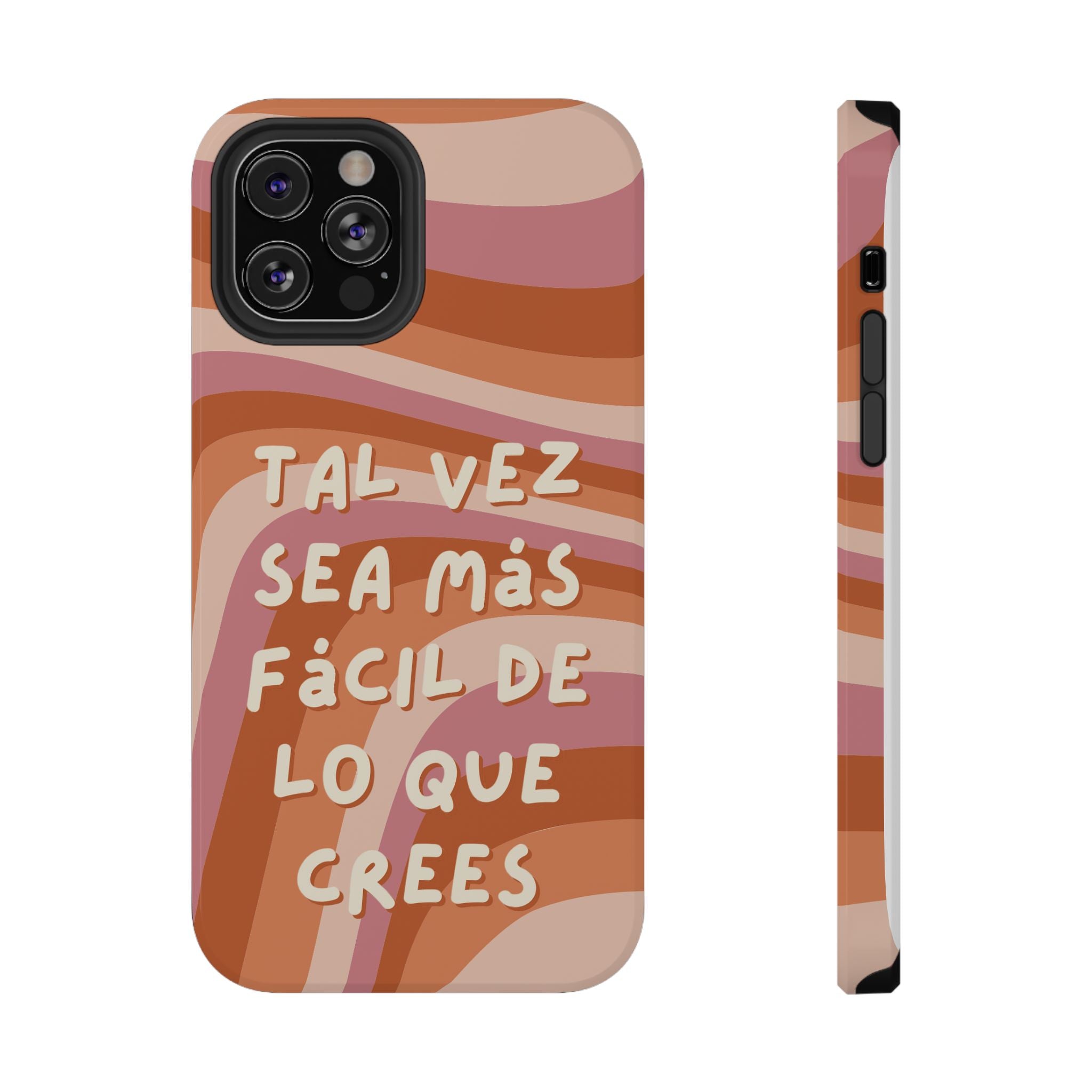 Impact-Resistant Case — "Tal vez sea más fácil de lo que crees" Retro Waves Phone Cover