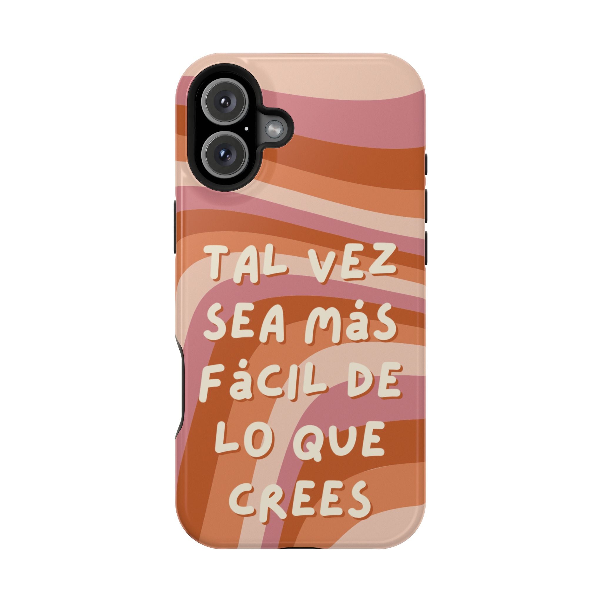 Impact-Resistant Case — "Tal vez sea más fácil de lo que crees" Retro Waves Phone Cover