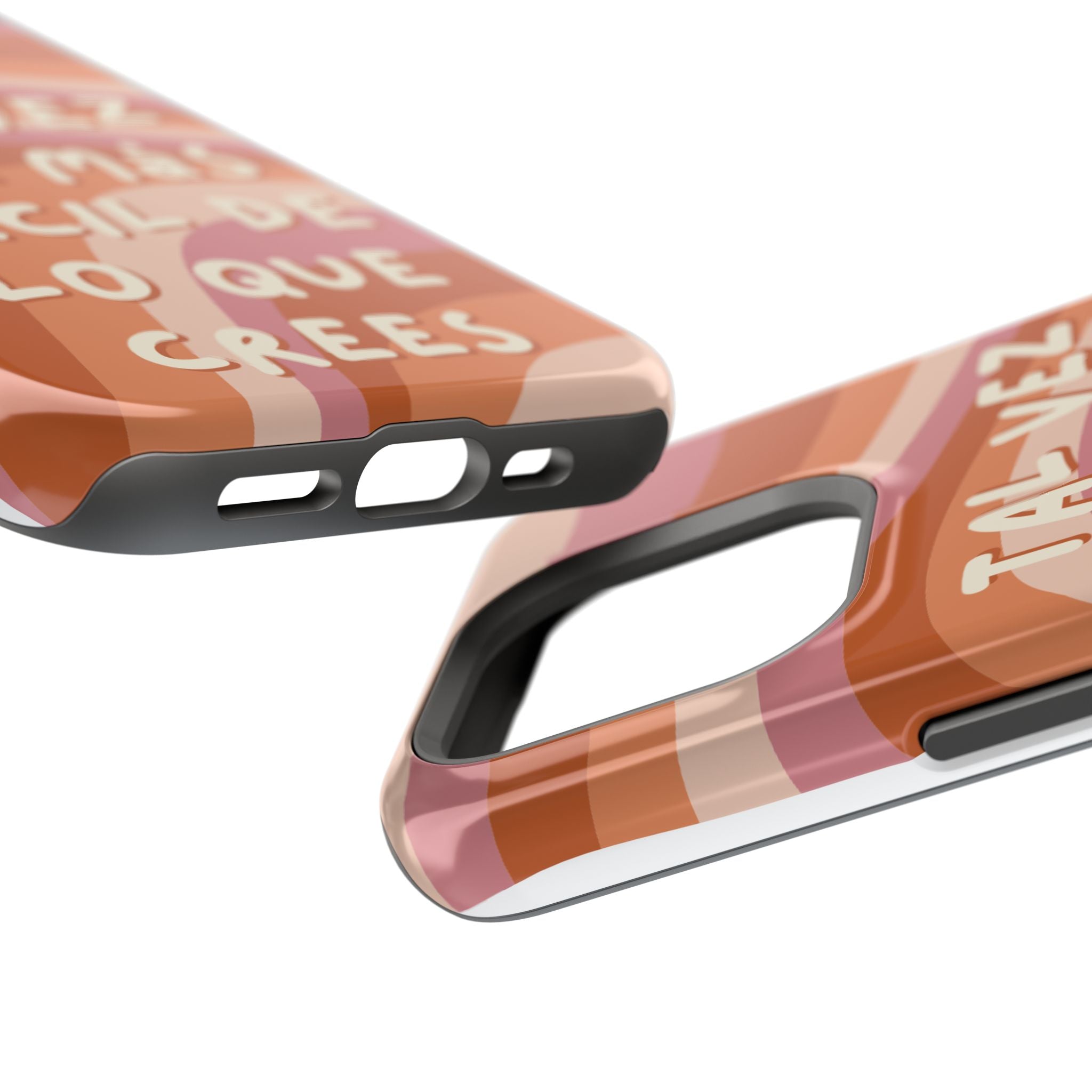 Impact-Resistant Case — "Tal vez sea más fácil de lo que crees" Retro Waves Phone Cover