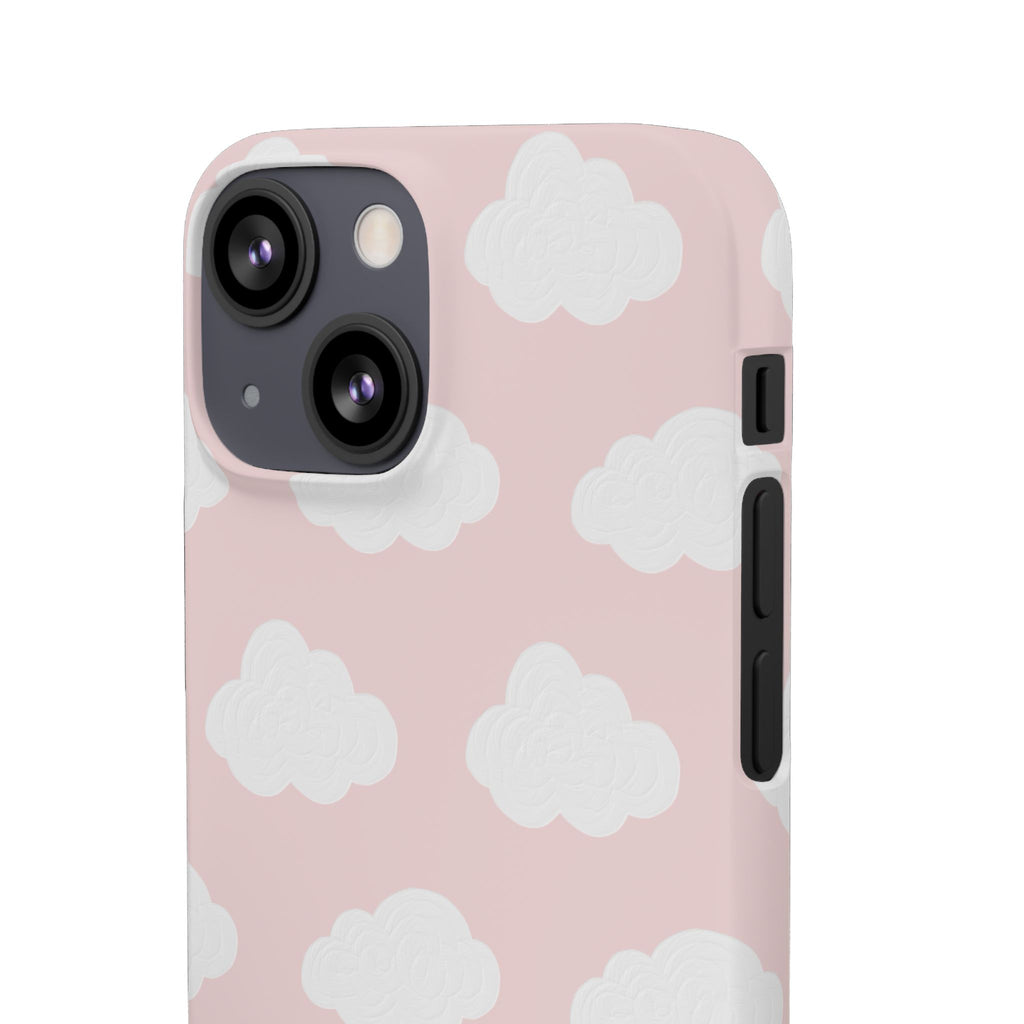 Pink Cloud Pattern Phone Case — Cute Pastel Protective Snap Case