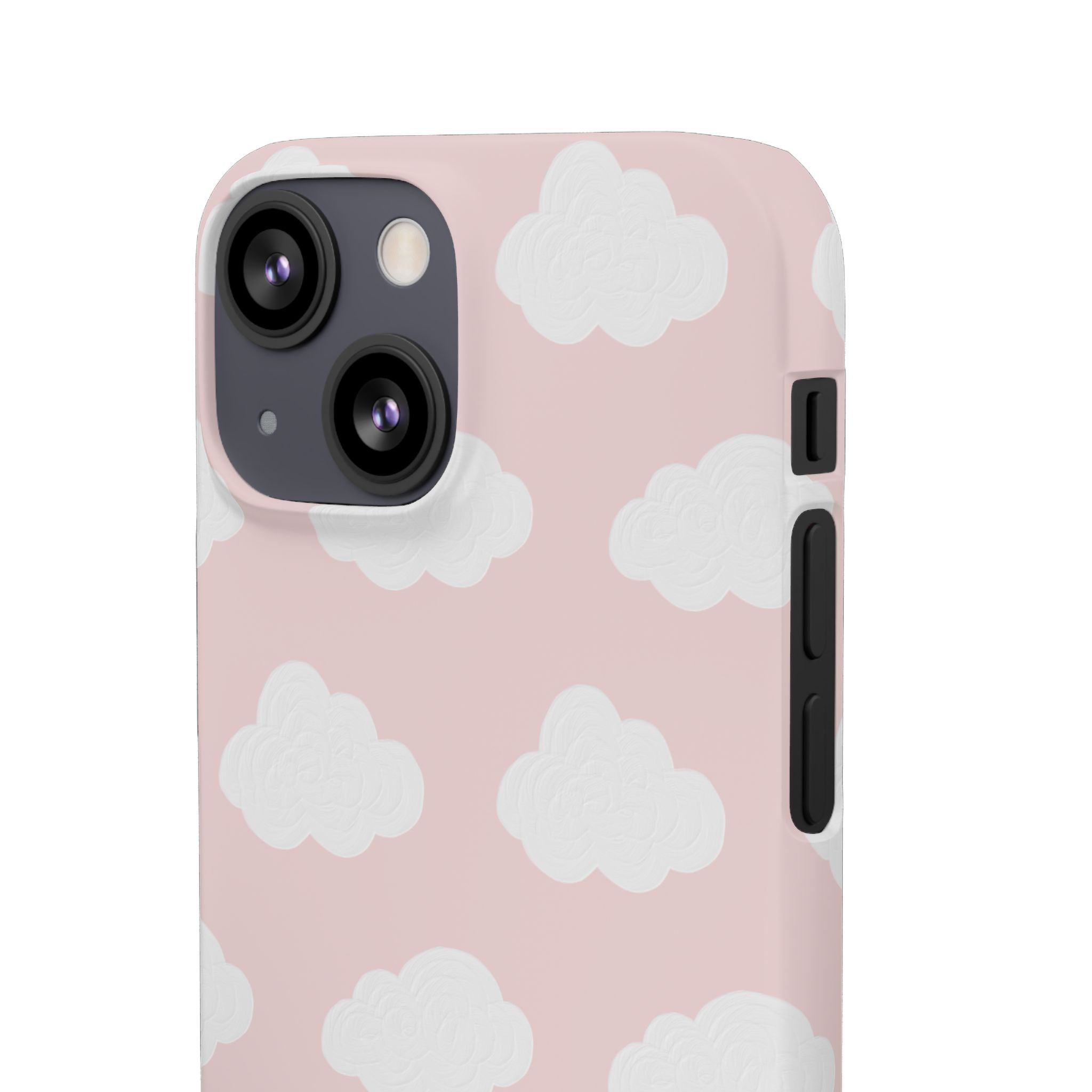 Pink Cloud Pattern Phone Case — Cute Pastel Protective Snap Case