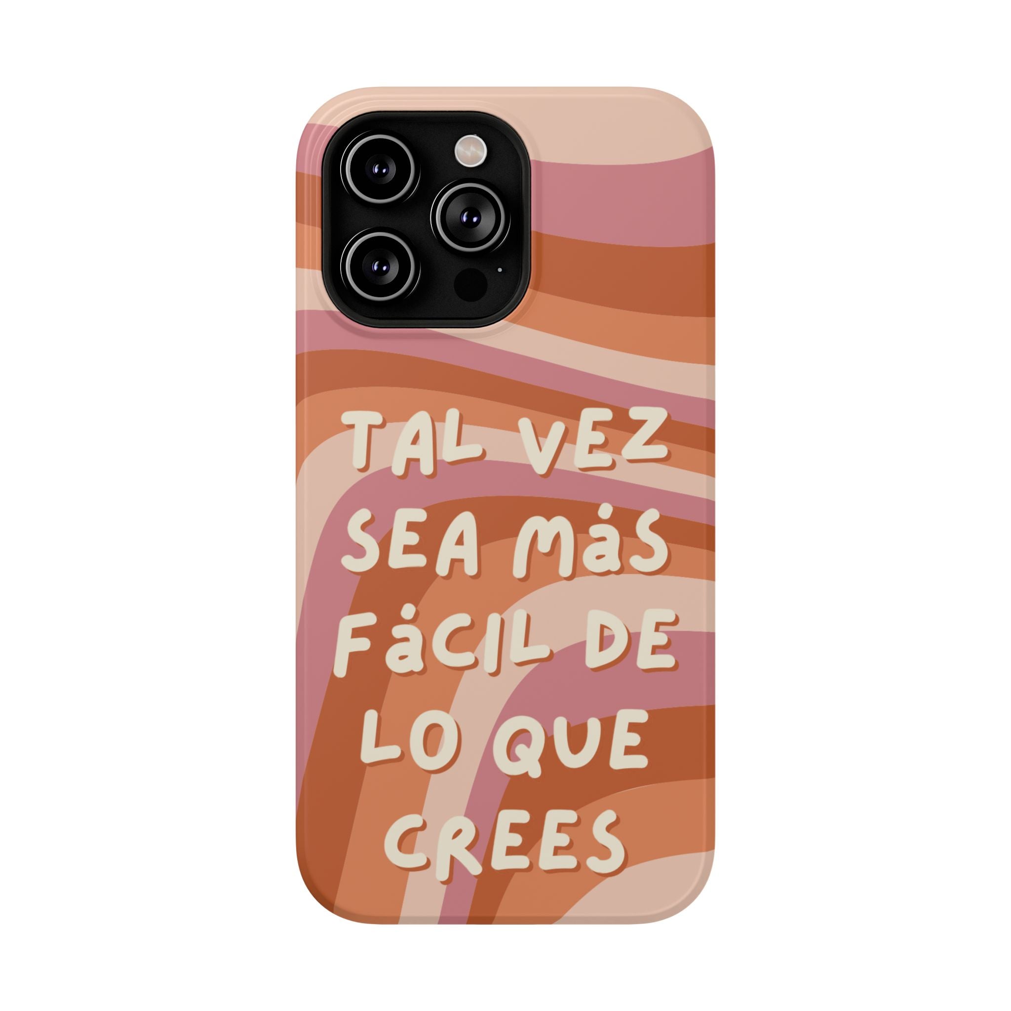 Impact-Resistant Case — "Tal vez sea más fácil de lo que crees" Retro Waves Phone Cover