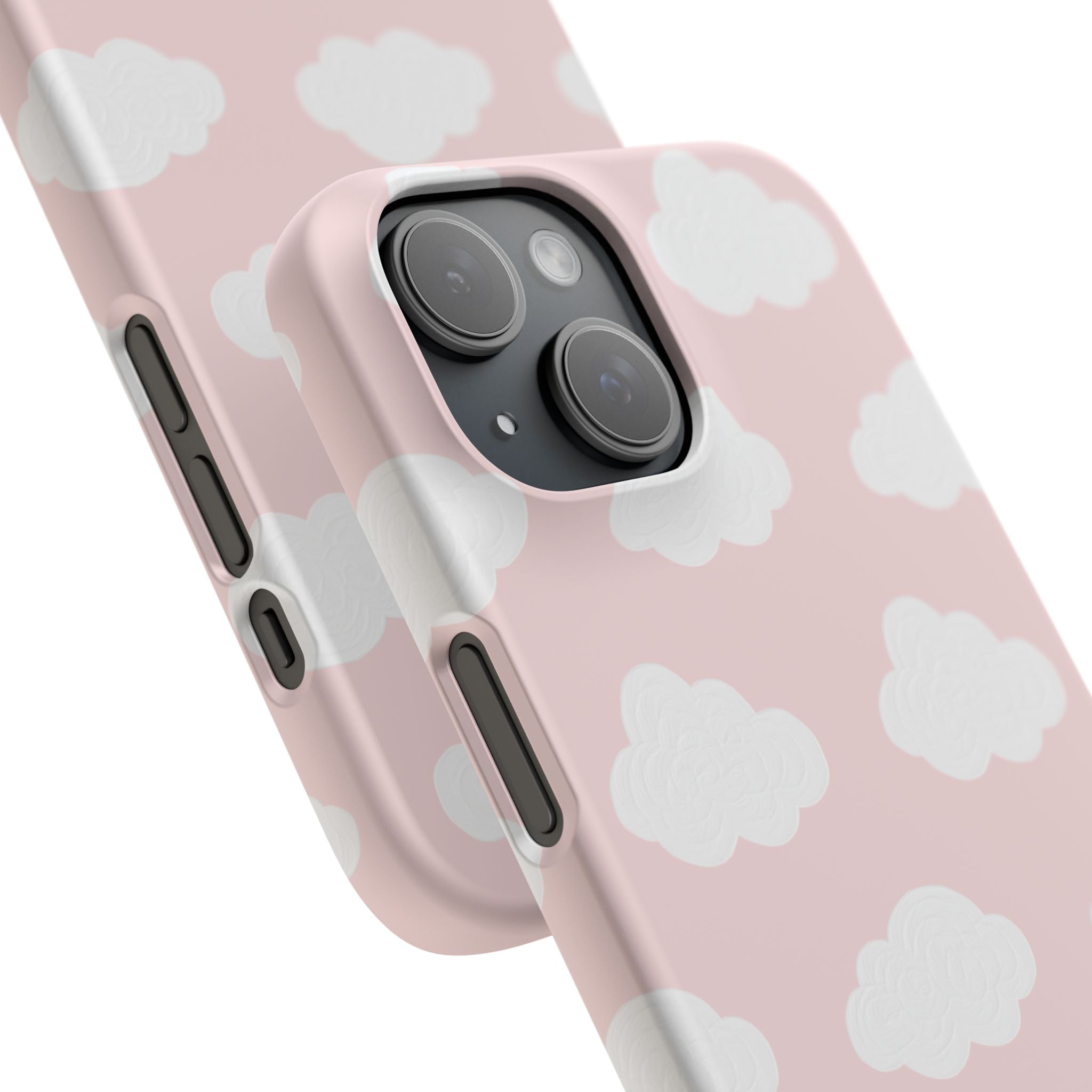 Pink Cloud Pattern Phone Case — Cute Pastel Protective Snap Case
