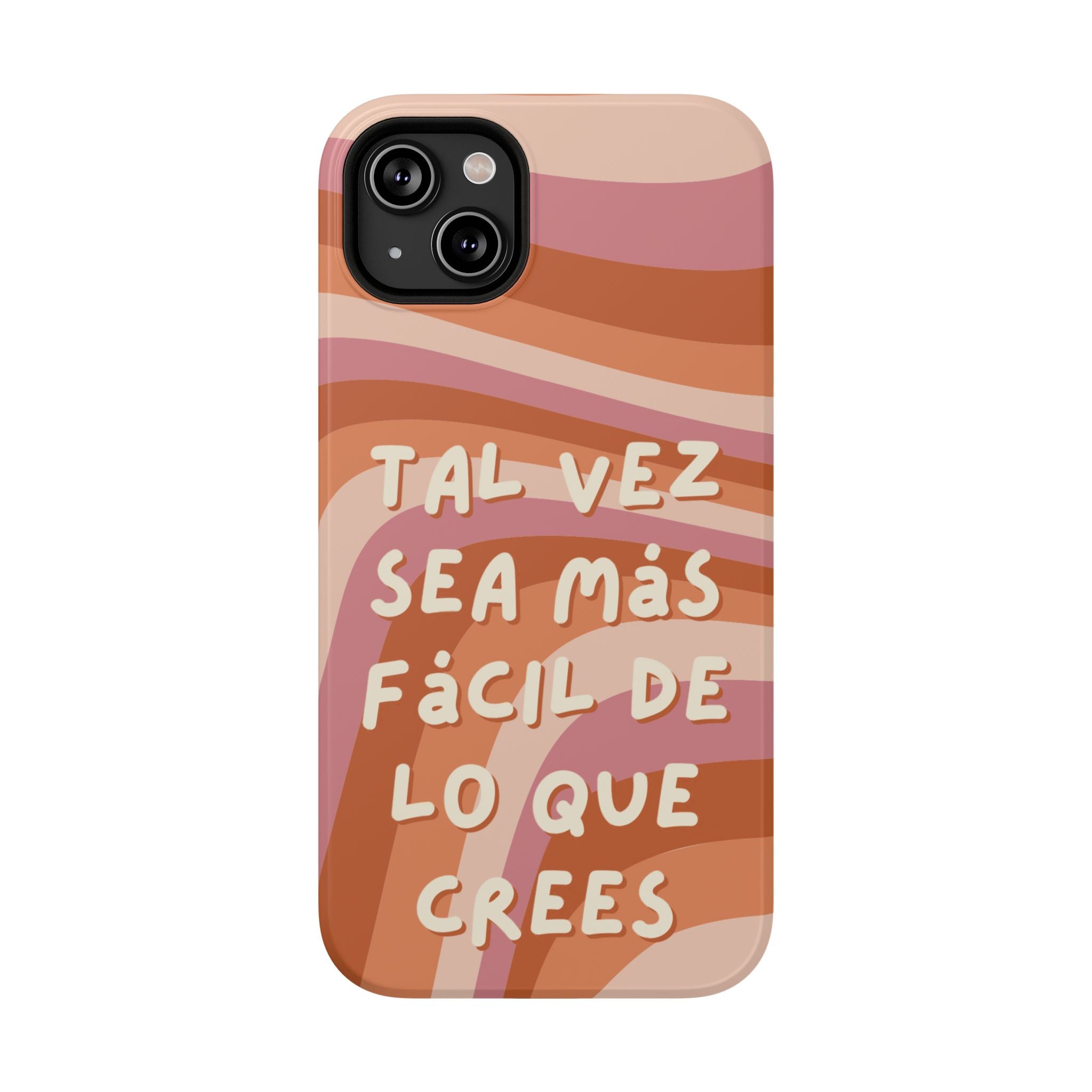 Impact-Resistant Case — "Tal vez sea más fácil de lo que crees" Retro Waves Phone Cover