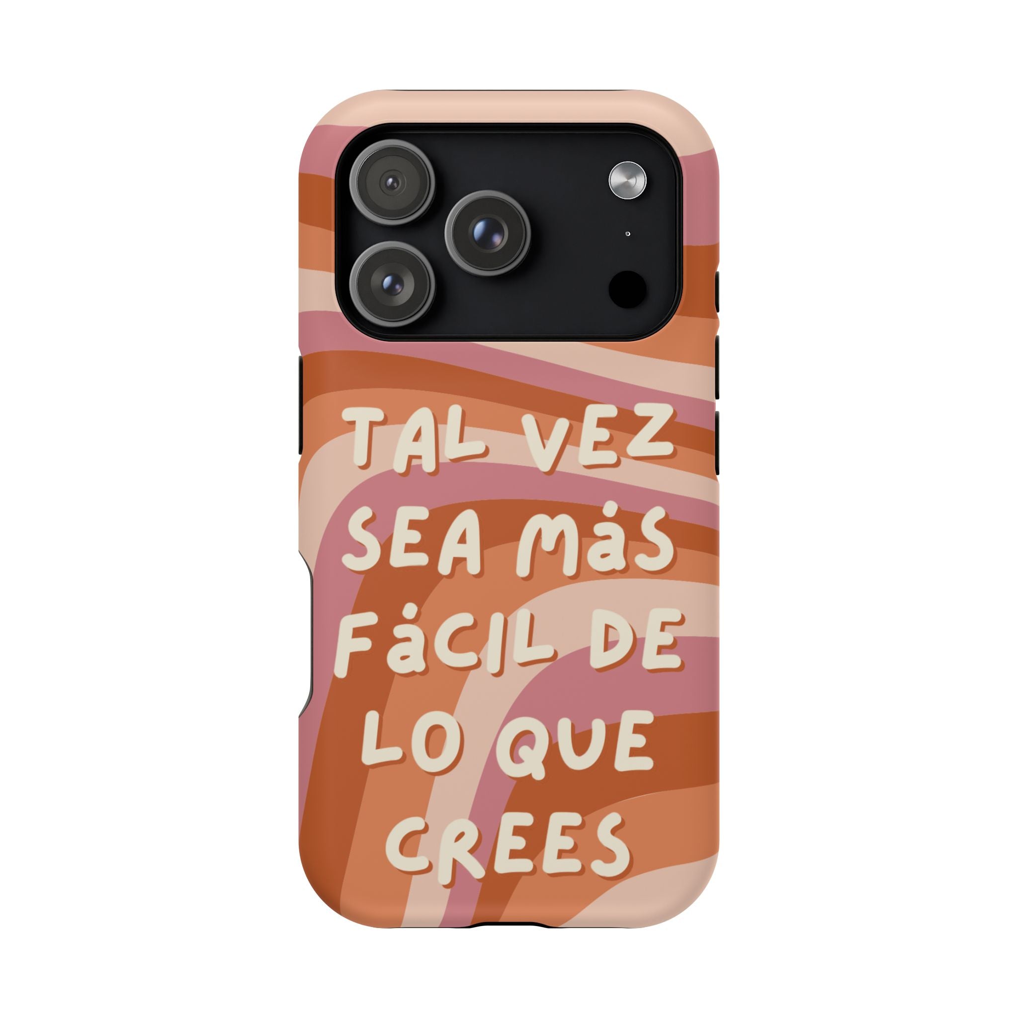 Impact-Resistant Case — "Tal vez sea más fácil de lo que crees" Retro Waves Phone Cover