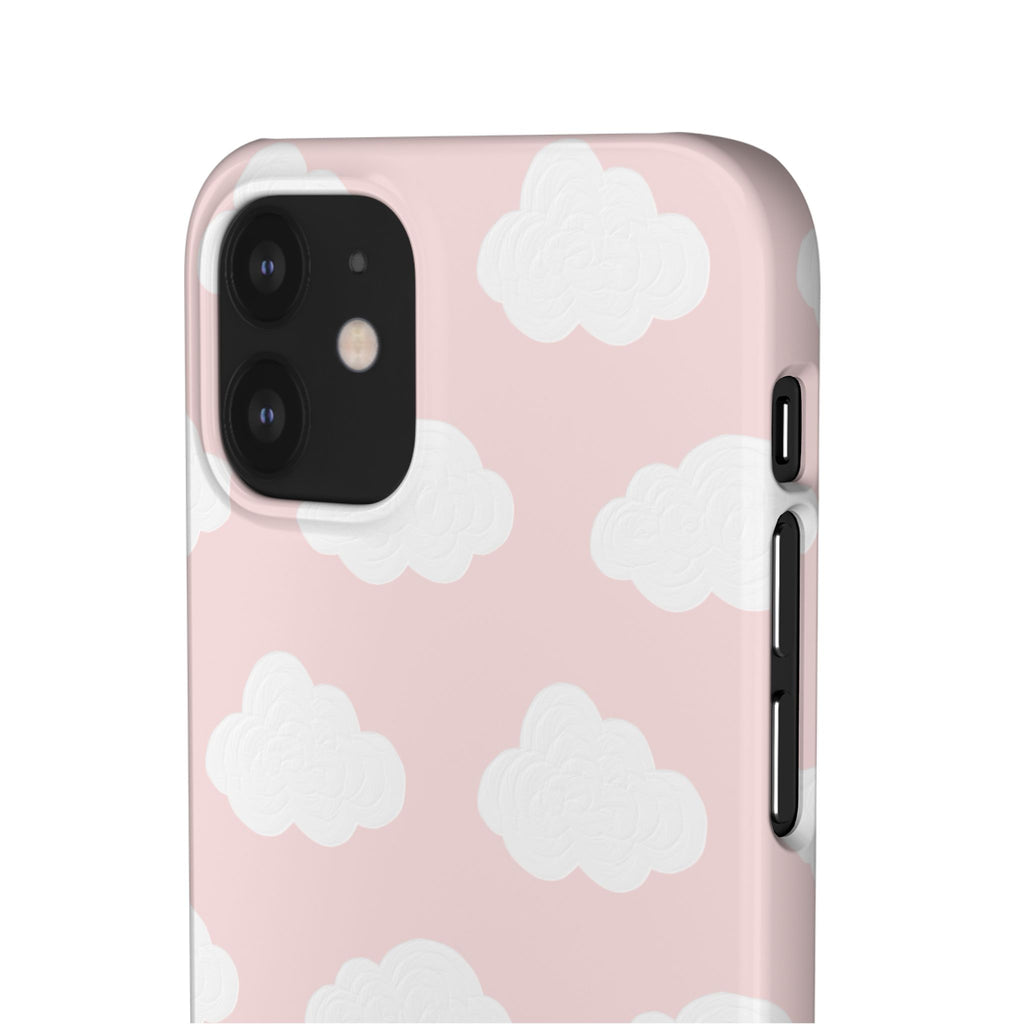 Pink Cloud Pattern Phone Case — Cute Pastel Protective Snap Case