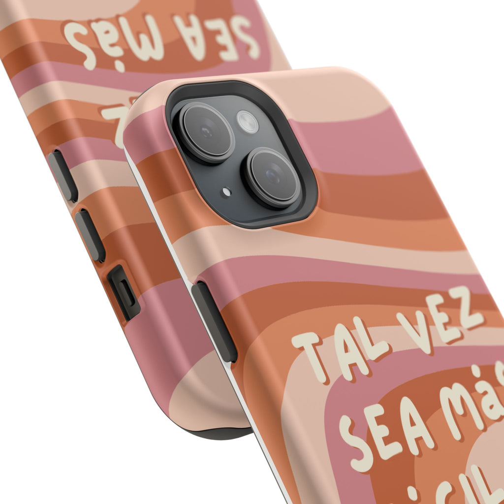 Impact-Resistant Case — "Tal vez sea más fácil de lo que crees" Retro Waves Phone Cover