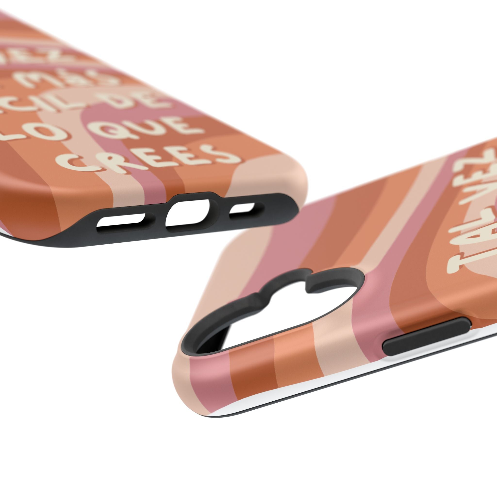 Impact-Resistant Case — "Tal vez sea más fácil de lo que crees" Retro Waves Phone Cover