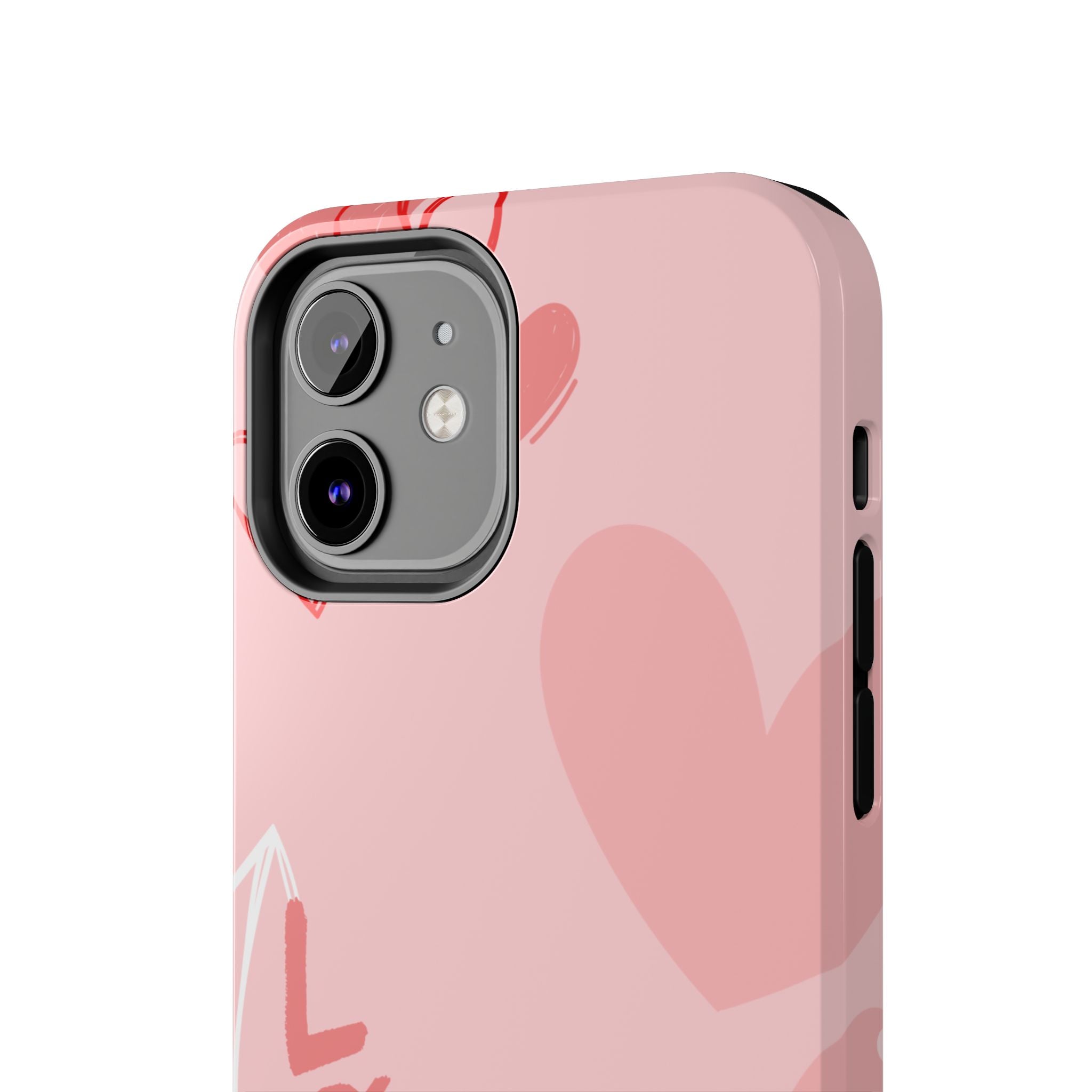Pink Heart 'LOVE' Tough Phone Case — Protective Romantic Phone Cover