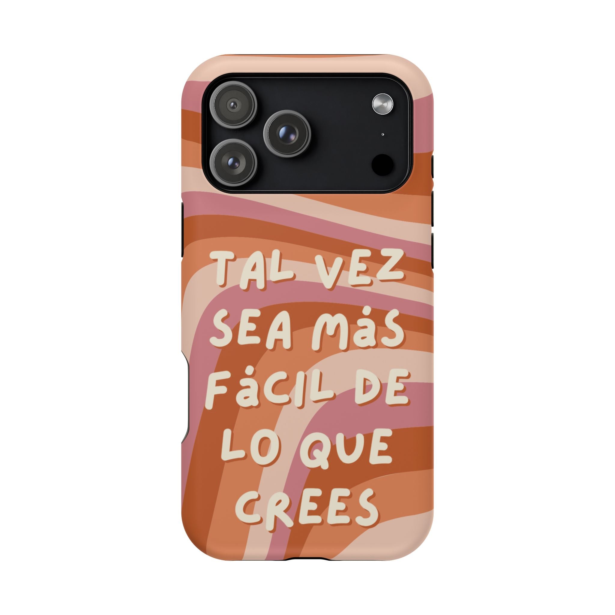 Impact-Resistant Case — "Tal vez sea más fácil de lo que crees" Retro Waves Phone Cover