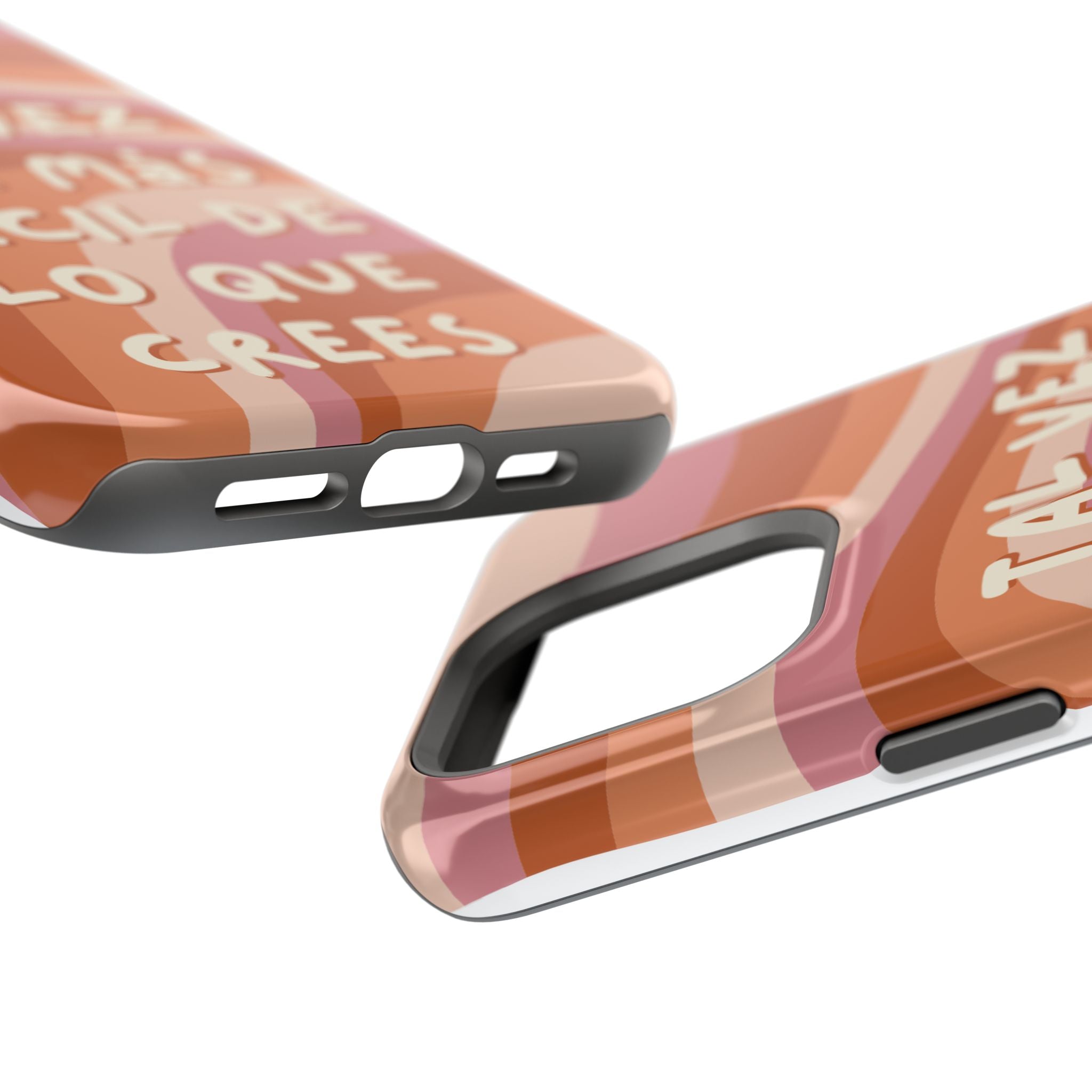 Impact-Resistant Case — "Tal vez sea más fácil de lo que crees" Retro Waves Phone Cover