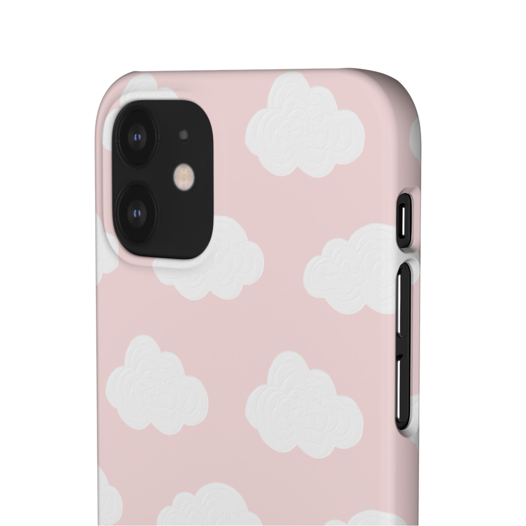 Pink Cloud Pattern Phone Case — Cute Pastel Protective Snap Case