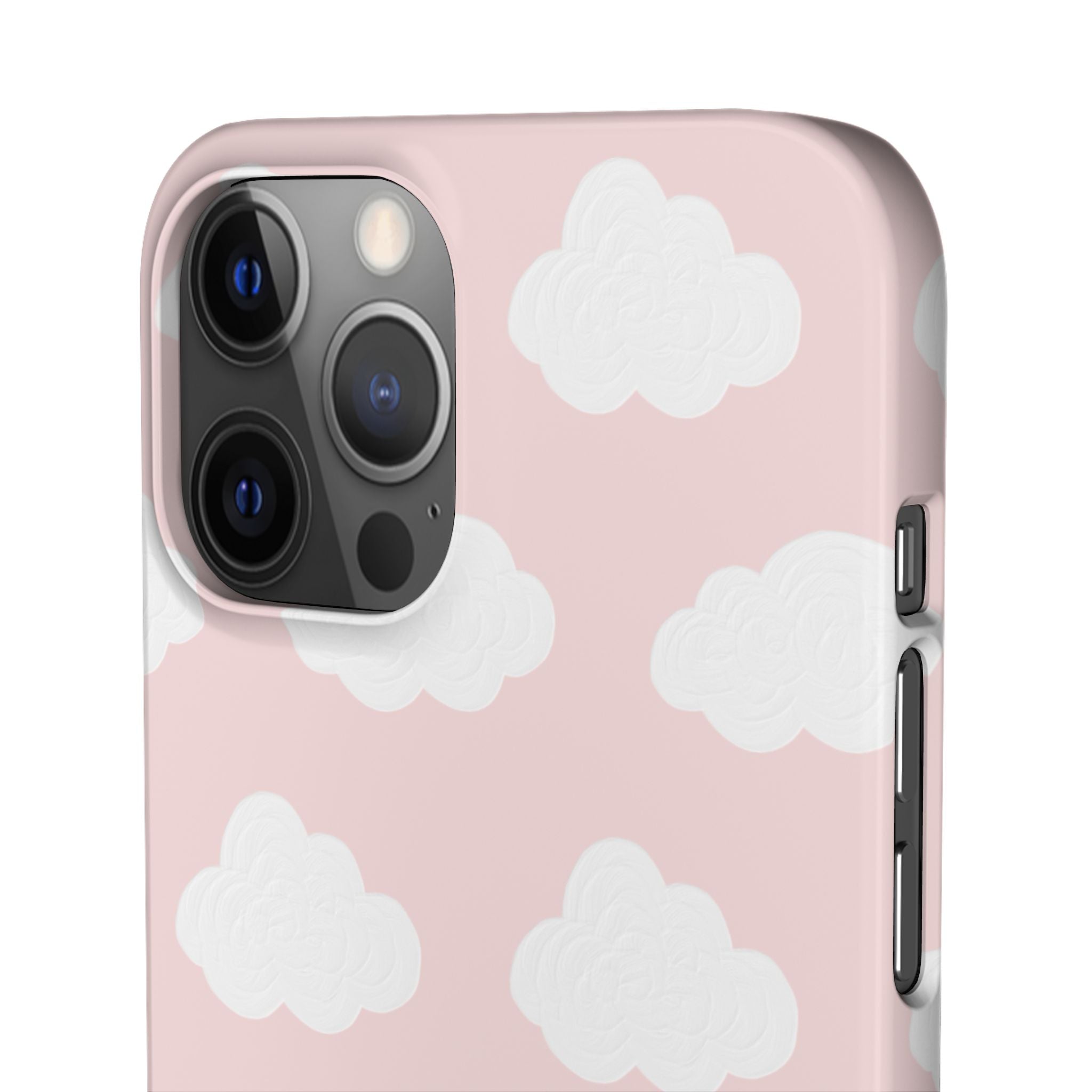 Pink Cloud Pattern Phone Case — Cute Pastel Protective Snap Case