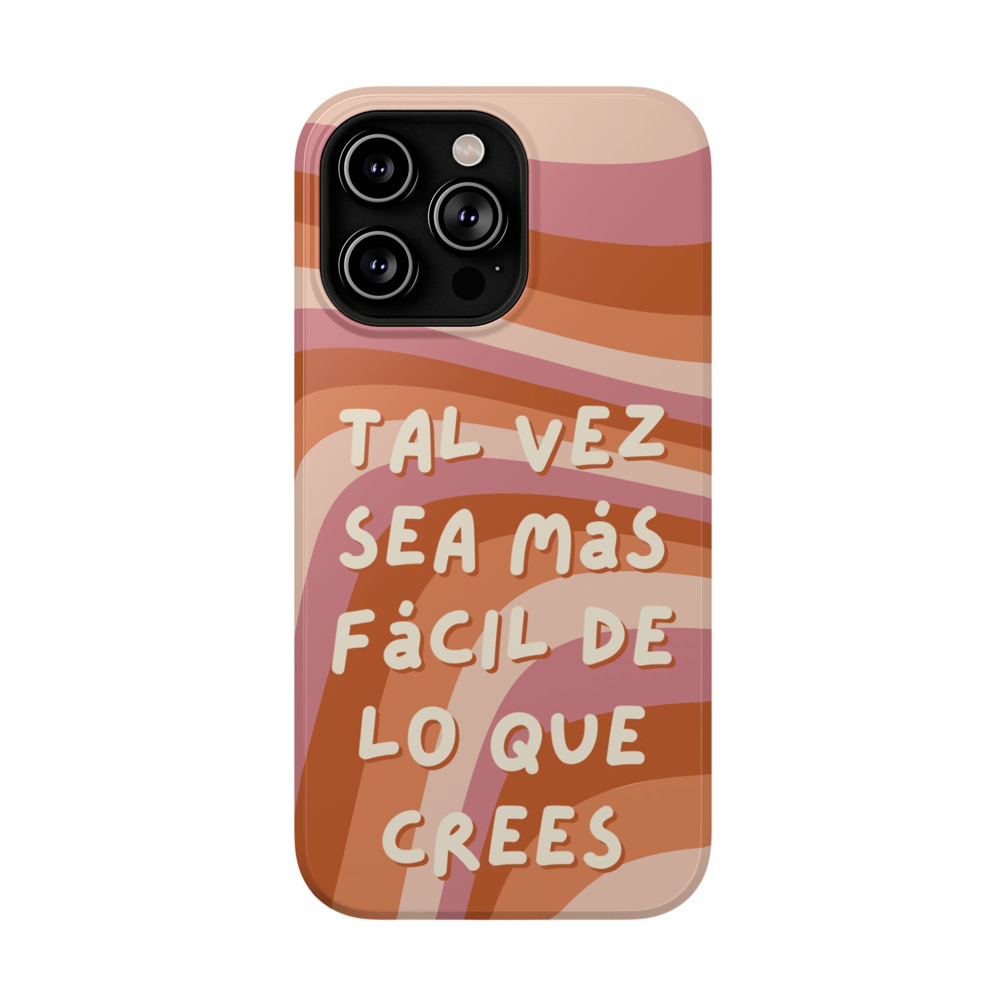 Impact-Resistant Case — "Tal vez sea más fácil de lo que crees" Retro Waves Phone Cover