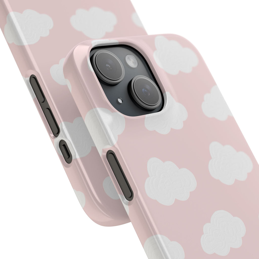 Pink Cloud Pattern Phone Case — Cute Pastel Protective Snap Case