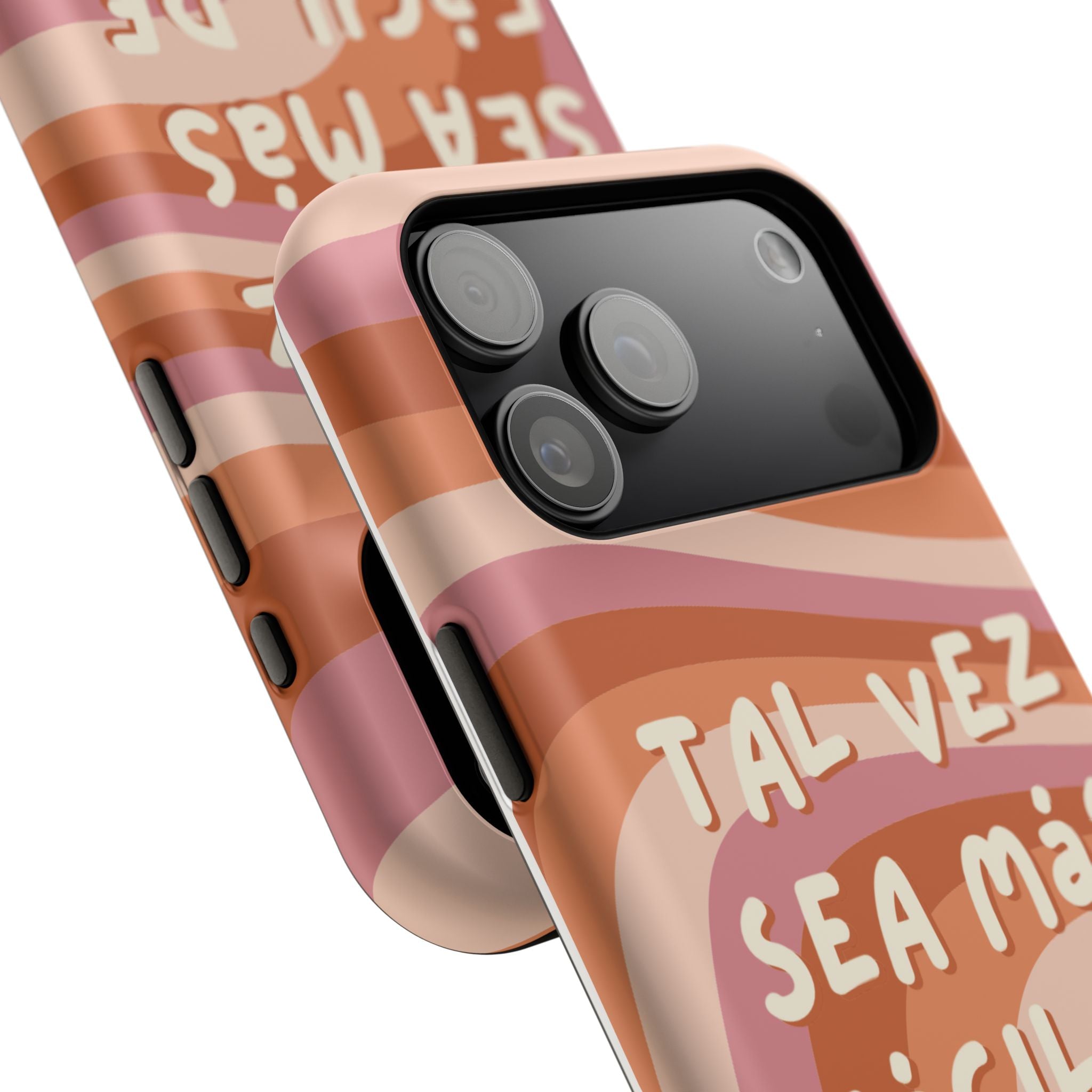 Impact-Resistant Case — "Tal vez sea más fácil de lo que crees" Retro Waves Phone Cover