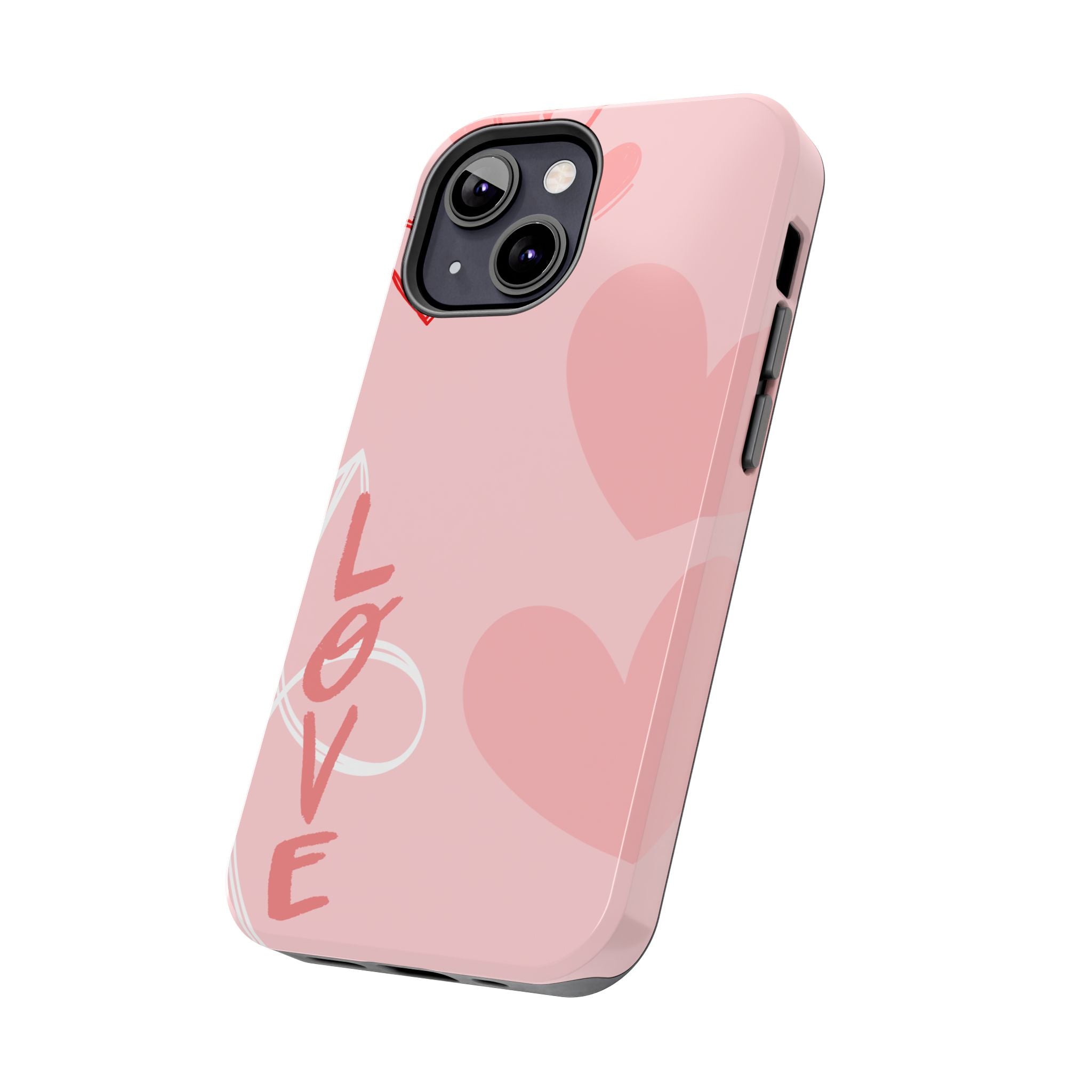 Pink Heart 'LOVE' Tough Phone Case — Protective Romantic Phone Cover