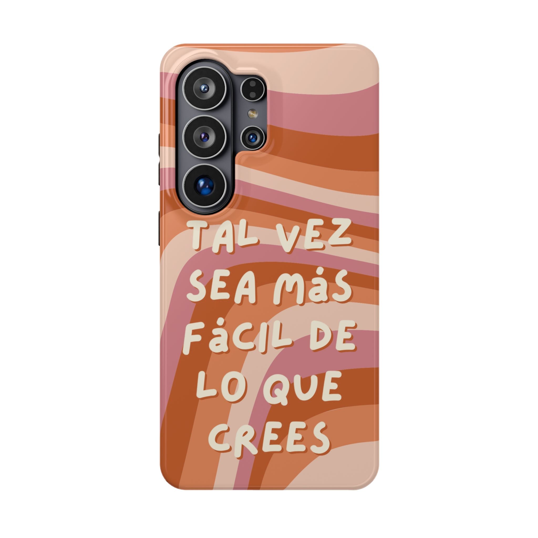 Impact-Resistant Case — "Tal vez sea más fácil de lo que crees" Retro Waves Phone Cover