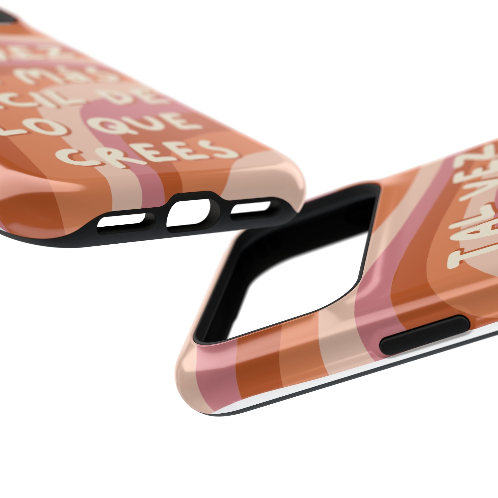 Impact-Resistant Case — "Tal vez sea más fácil de lo que crees" Retro Waves Phone Cover