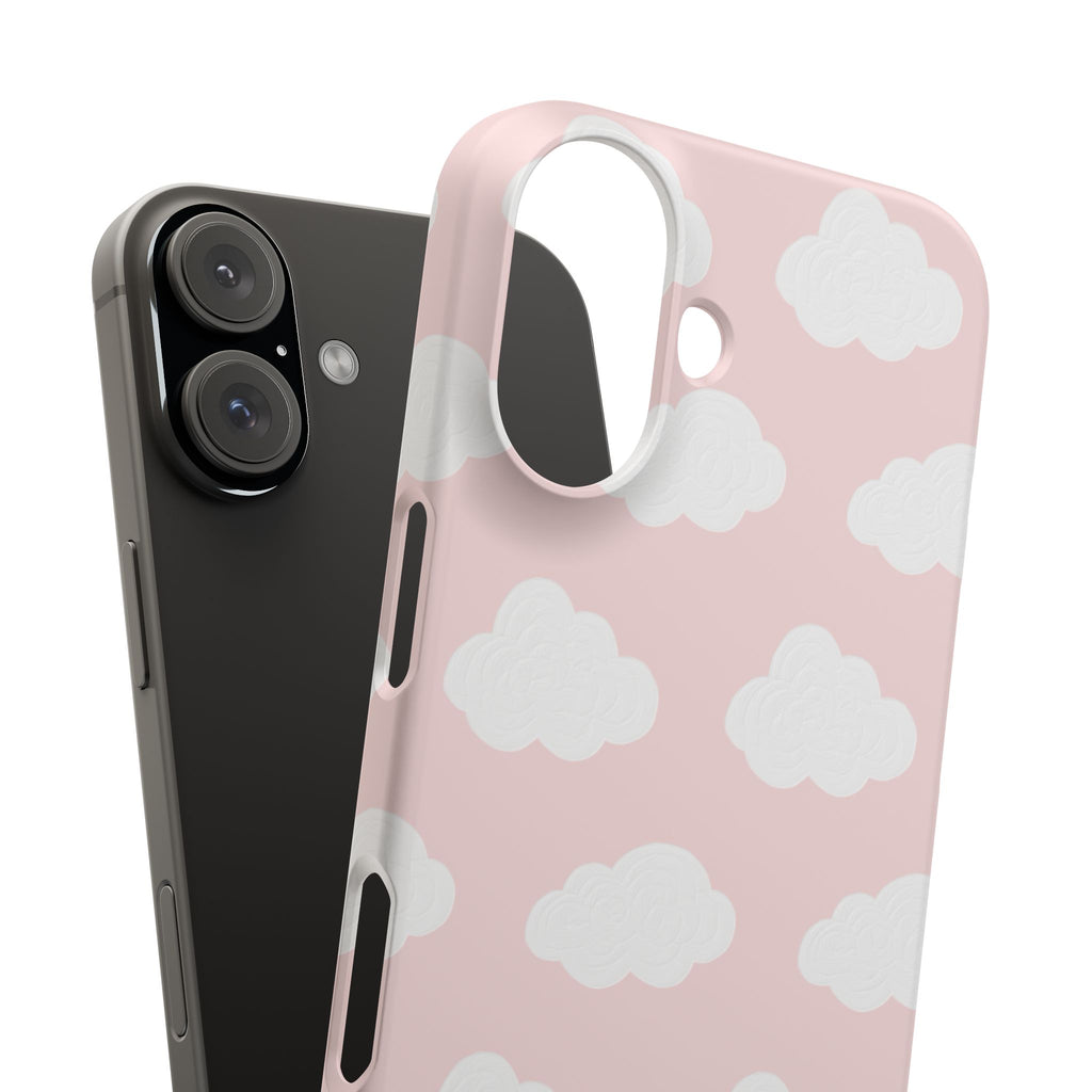 Pink Cloud Pattern Phone Case — Cute Pastel Protective Snap Case