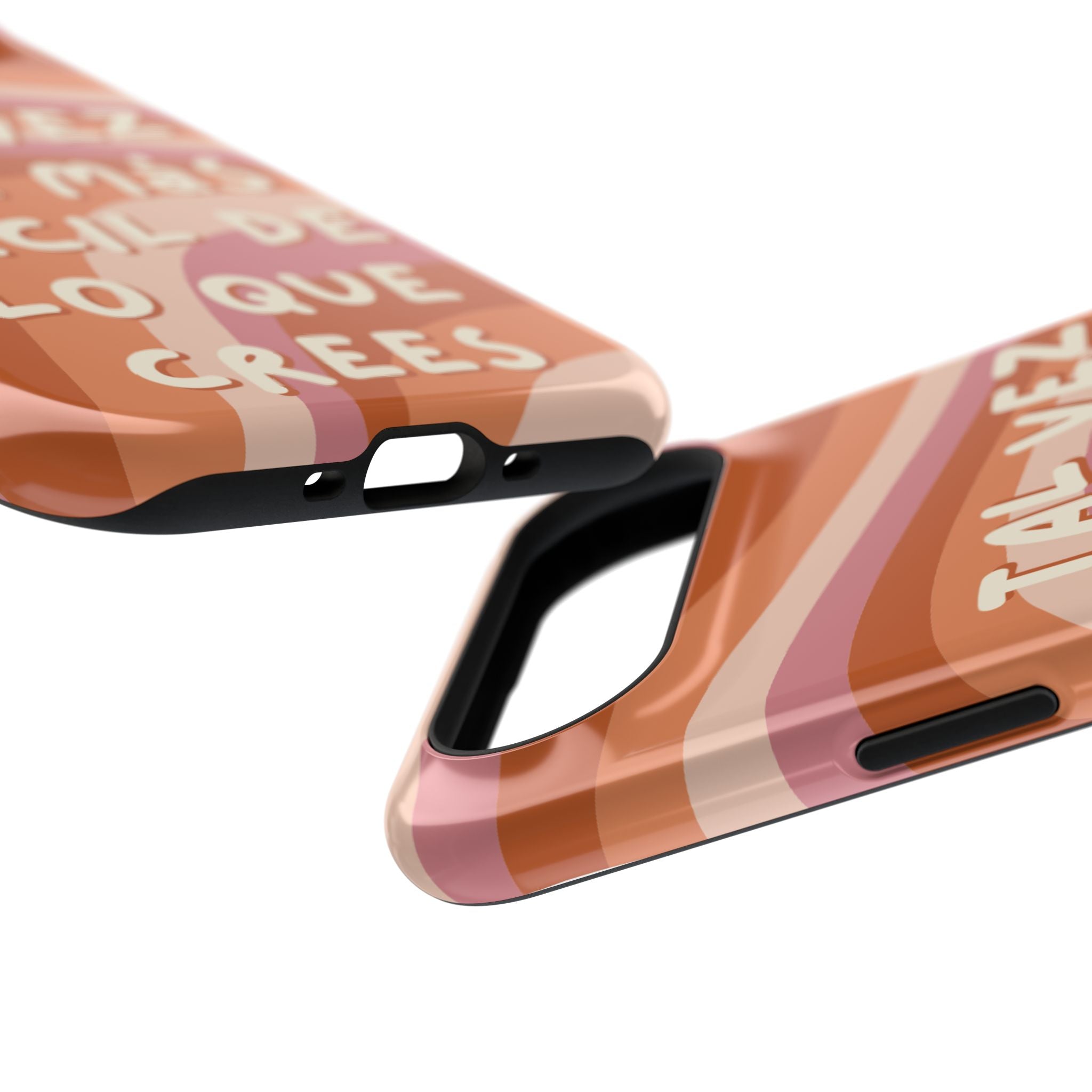 Impact-Resistant Case — "Tal vez sea más fácil de lo que crees" Retro Waves Phone Cover