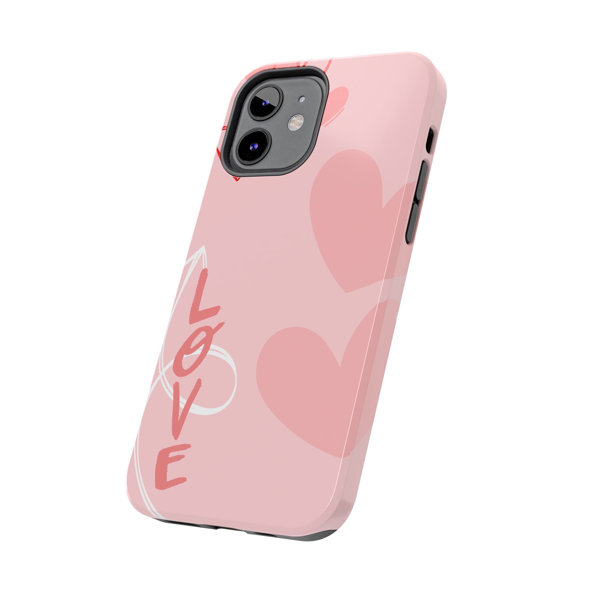 Pink Heart 'LOVE' Tough Phone Case — Protective Romantic Phone Cover