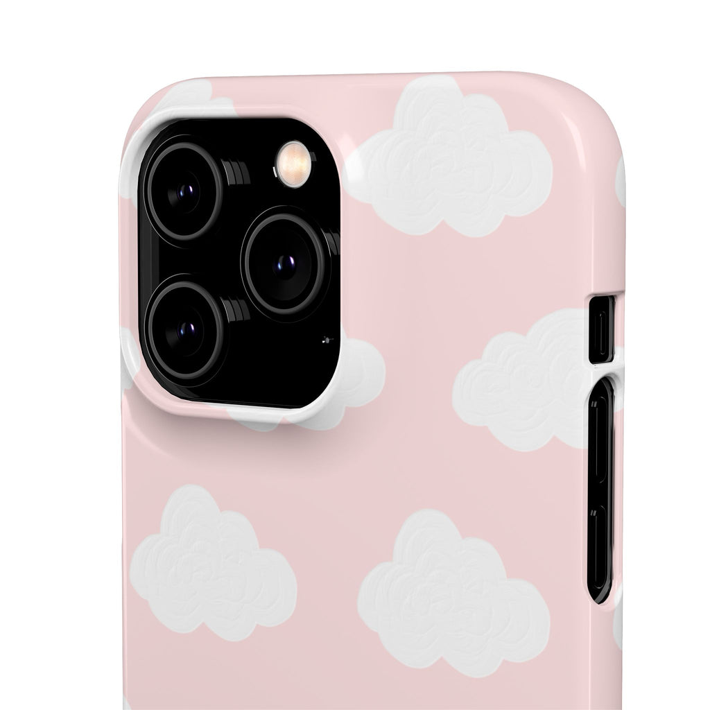 Pink Cloud Pattern Phone Case — Cute Pastel Protective Snap Case