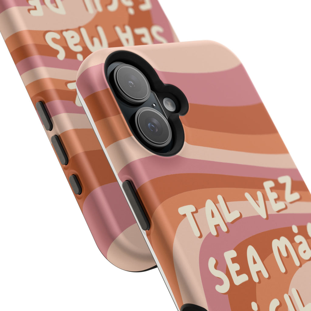 Impact-Resistant Case — "Tal vez sea más fácil de lo que crees" Retro Waves Phone Cover