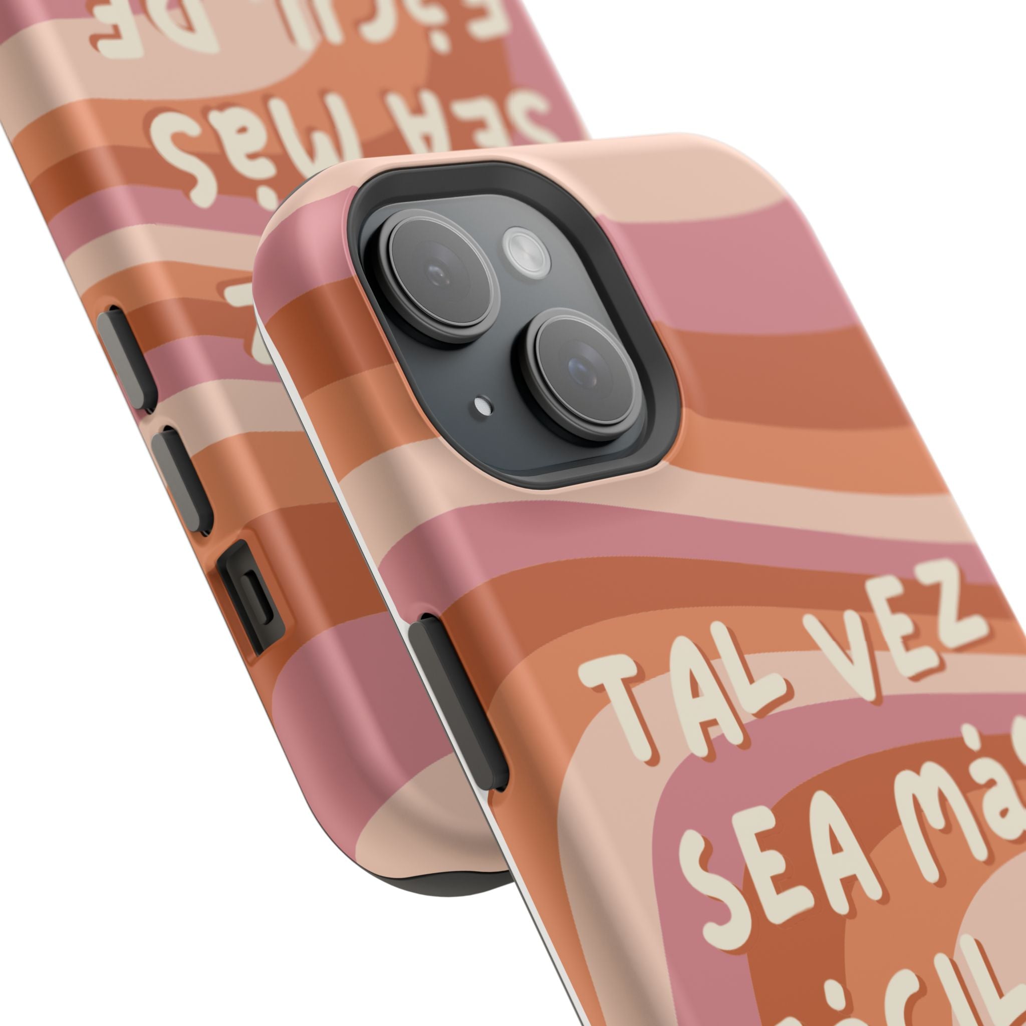 Impact-Resistant Case — "Tal vez sea más fácil de lo que crees" Retro Waves Phone Cover