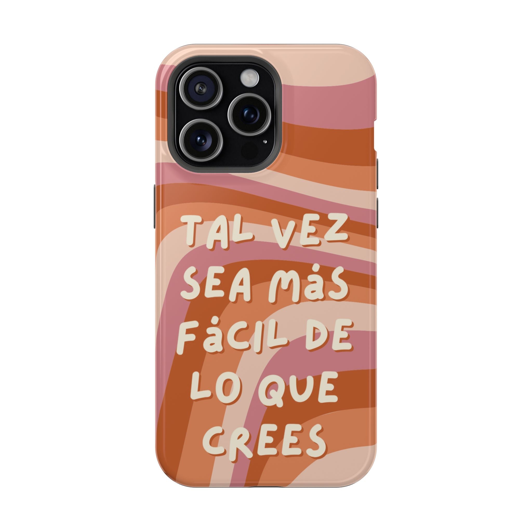 Impact-Resistant Case — "Tal vez sea más fácil de lo que crees" Retro Waves Phone Cover