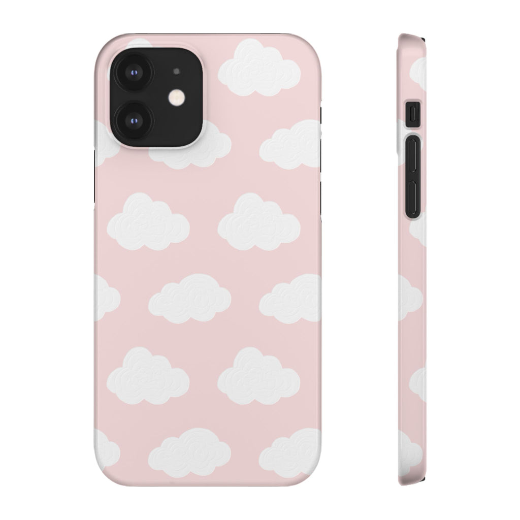 Pink Cloud Pattern Phone Case — Cute Pastel Protective Snap Case