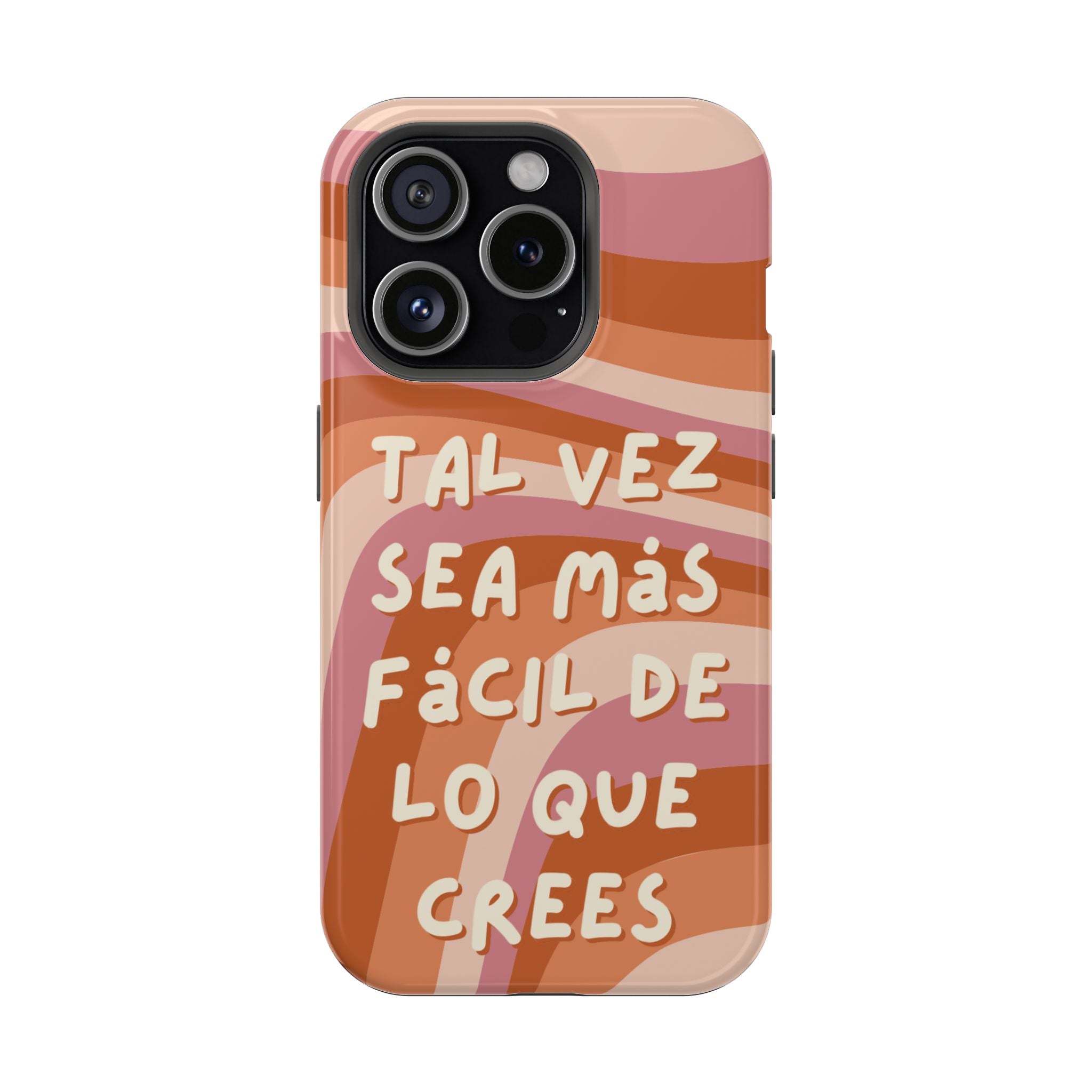 Impact-Resistant Case — "Tal vez sea más fácil de lo que crees" Retro Waves Phone Cover